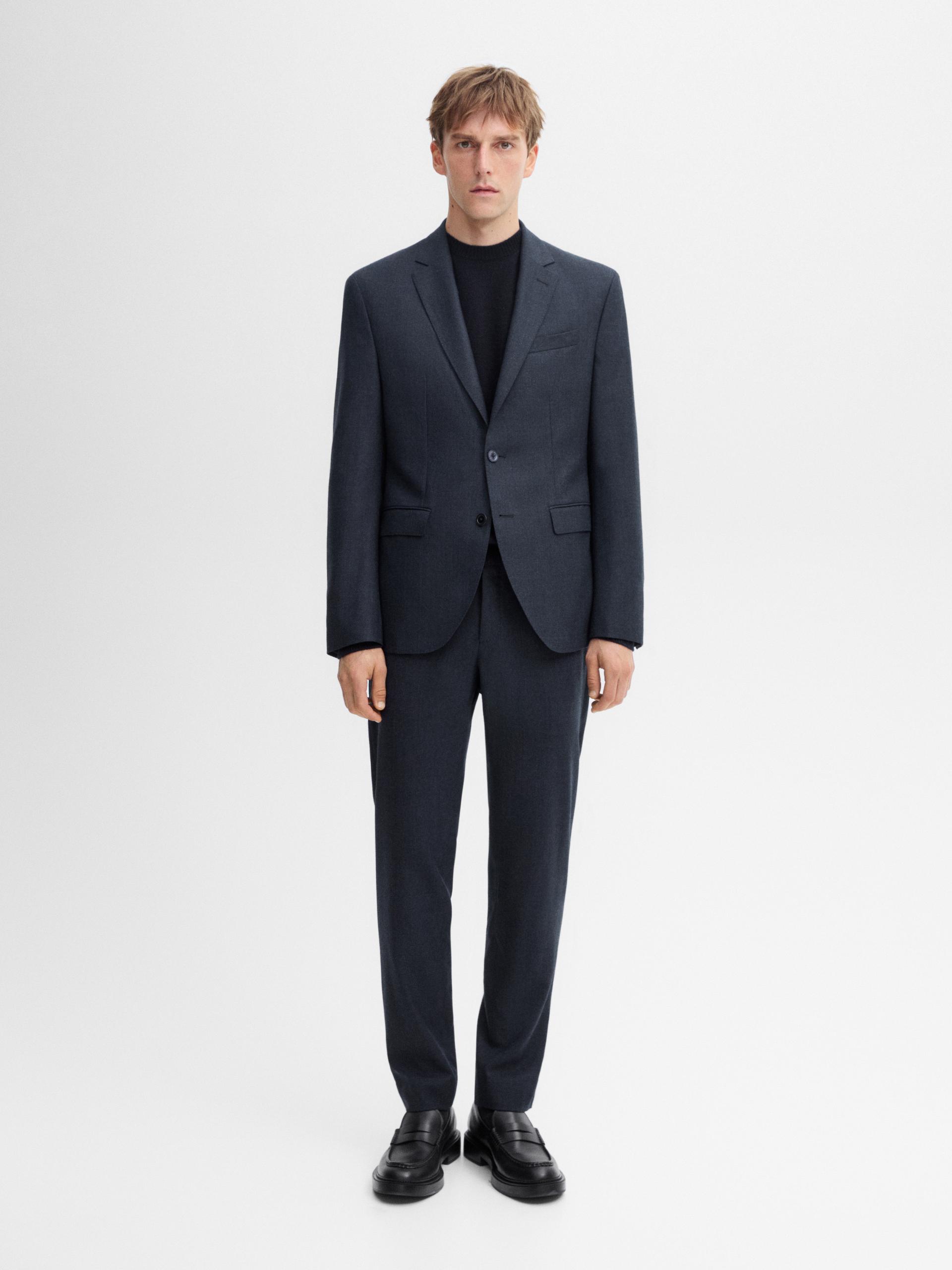 Flannel Co Ord Suit Trousers · Blue · Dressy Massimo Dutti 4243