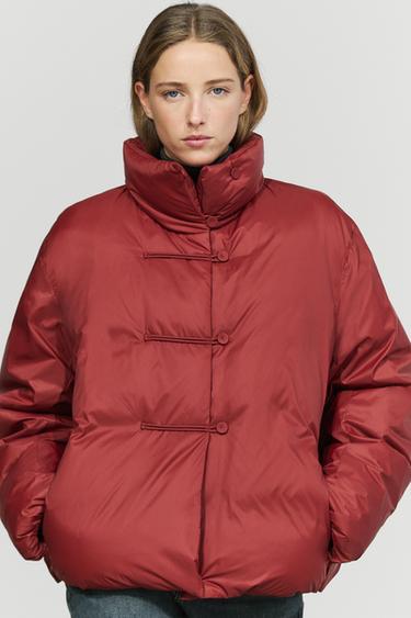 Down jacket with toggle detail — DARK PINK 3