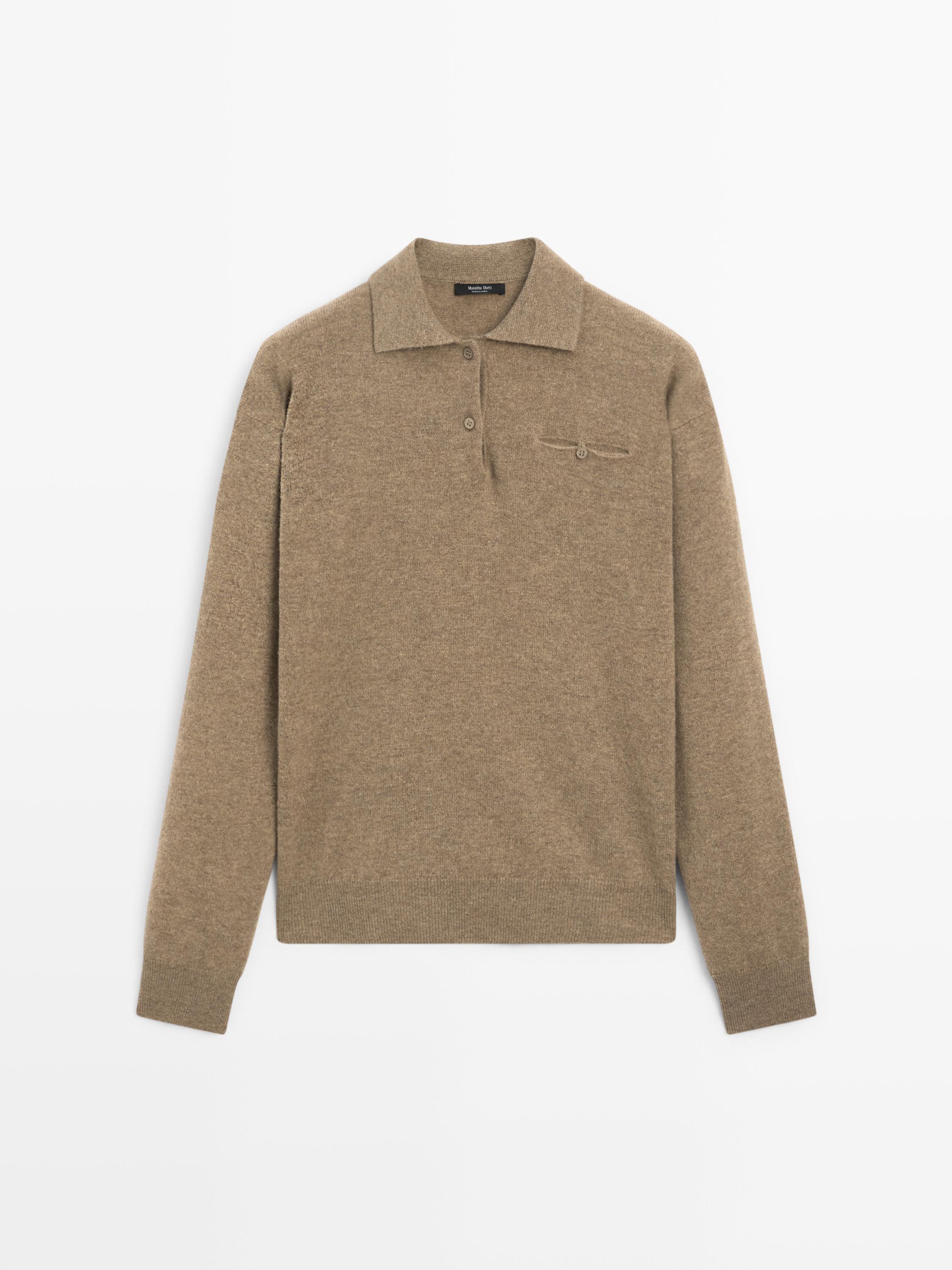 Свитер поло с карманом