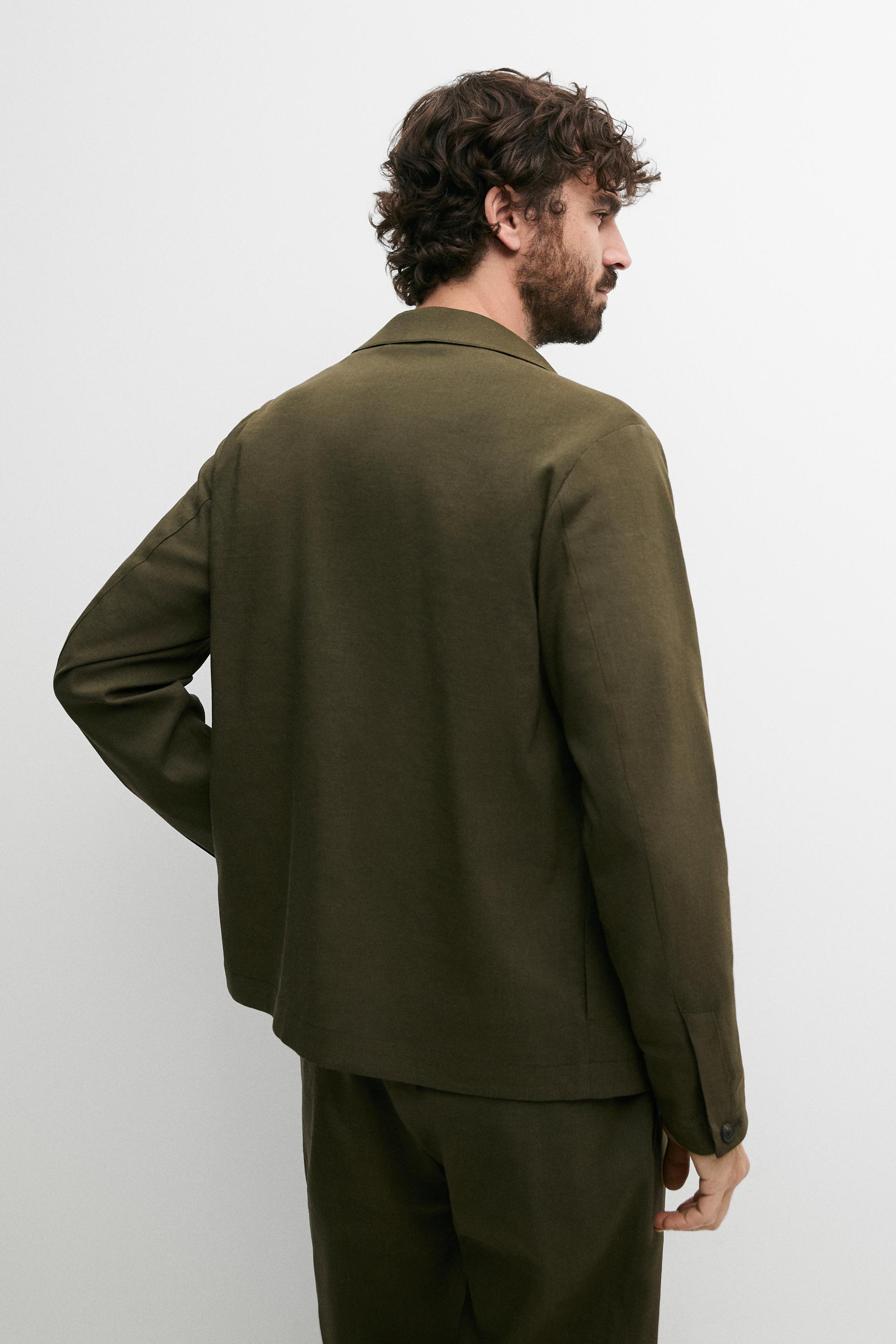 Total look overshirt with pocket detail — GREEN
