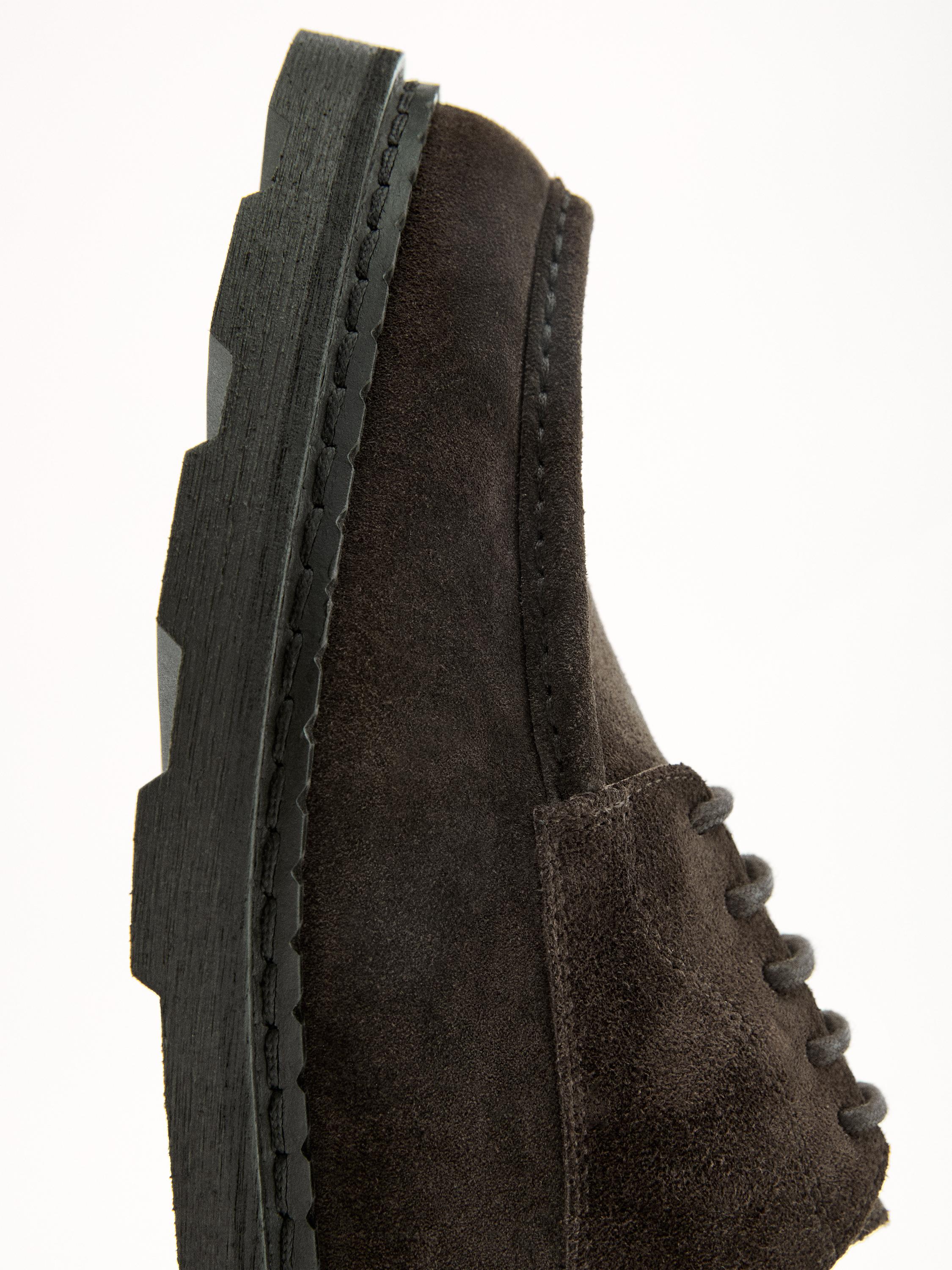 Moc toe split suede shoes — BROWN