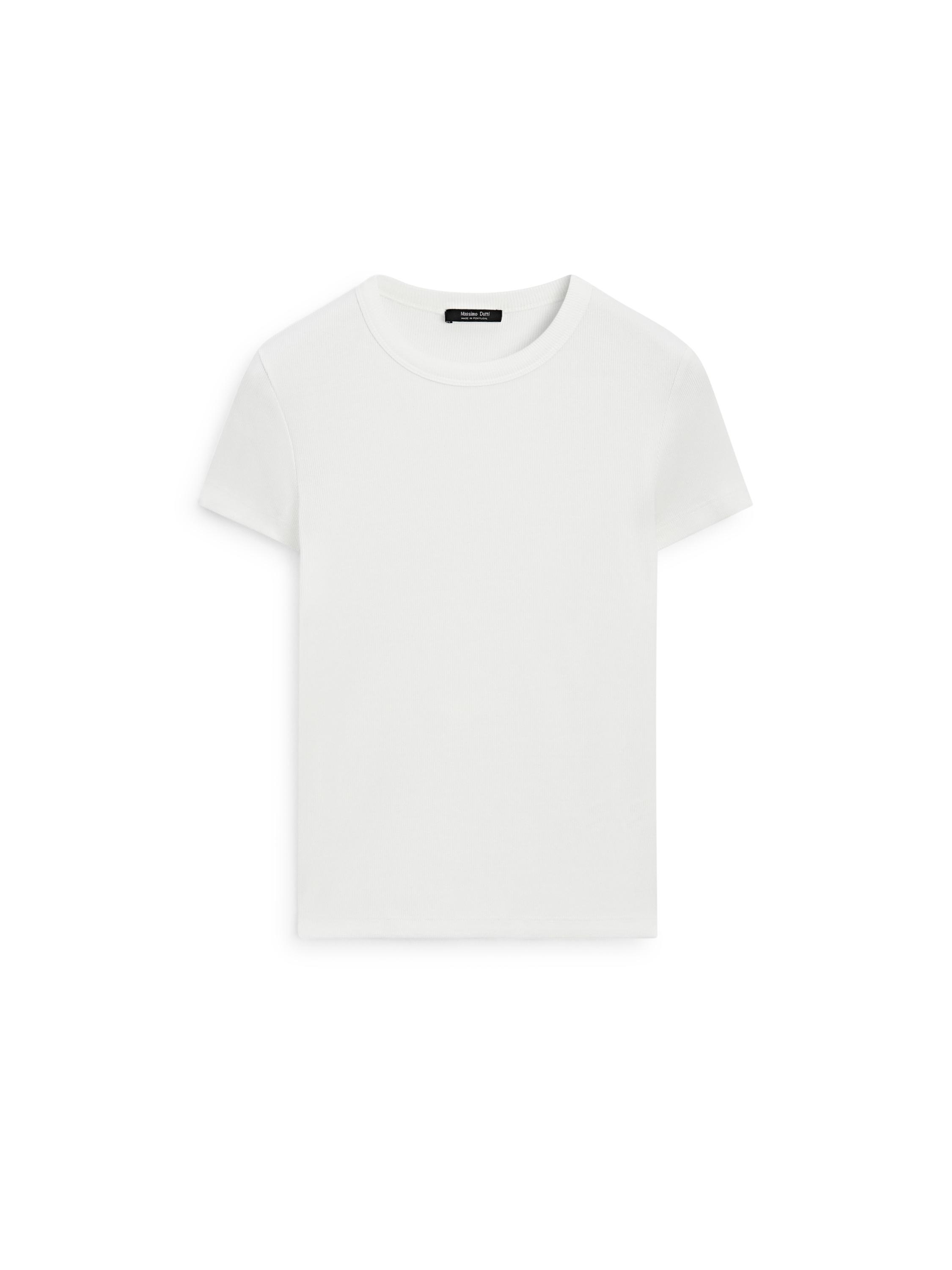 Ribbed heavy weight short sleeve T-shirt — Off white