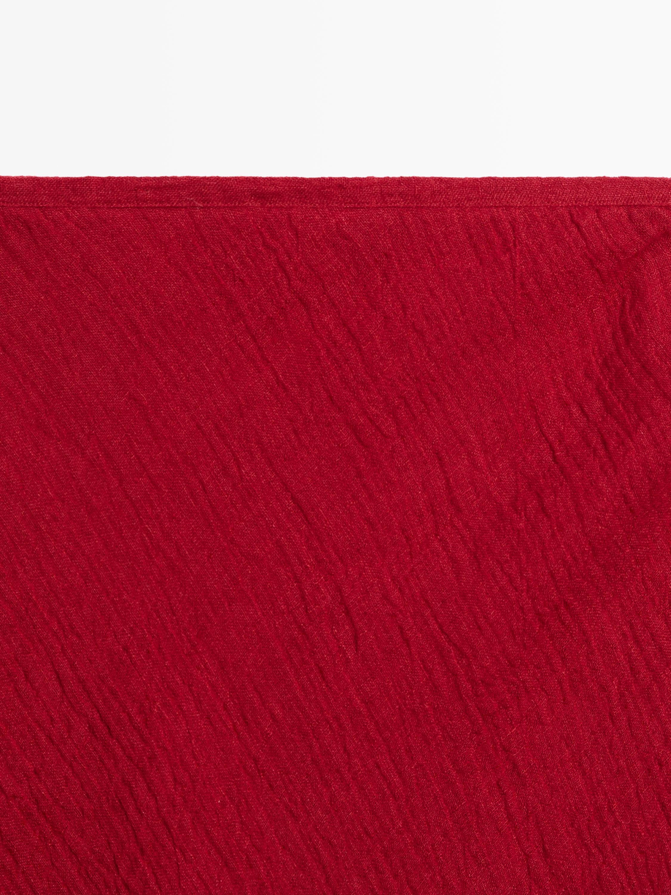 100% linen flounce midi skirt — RED