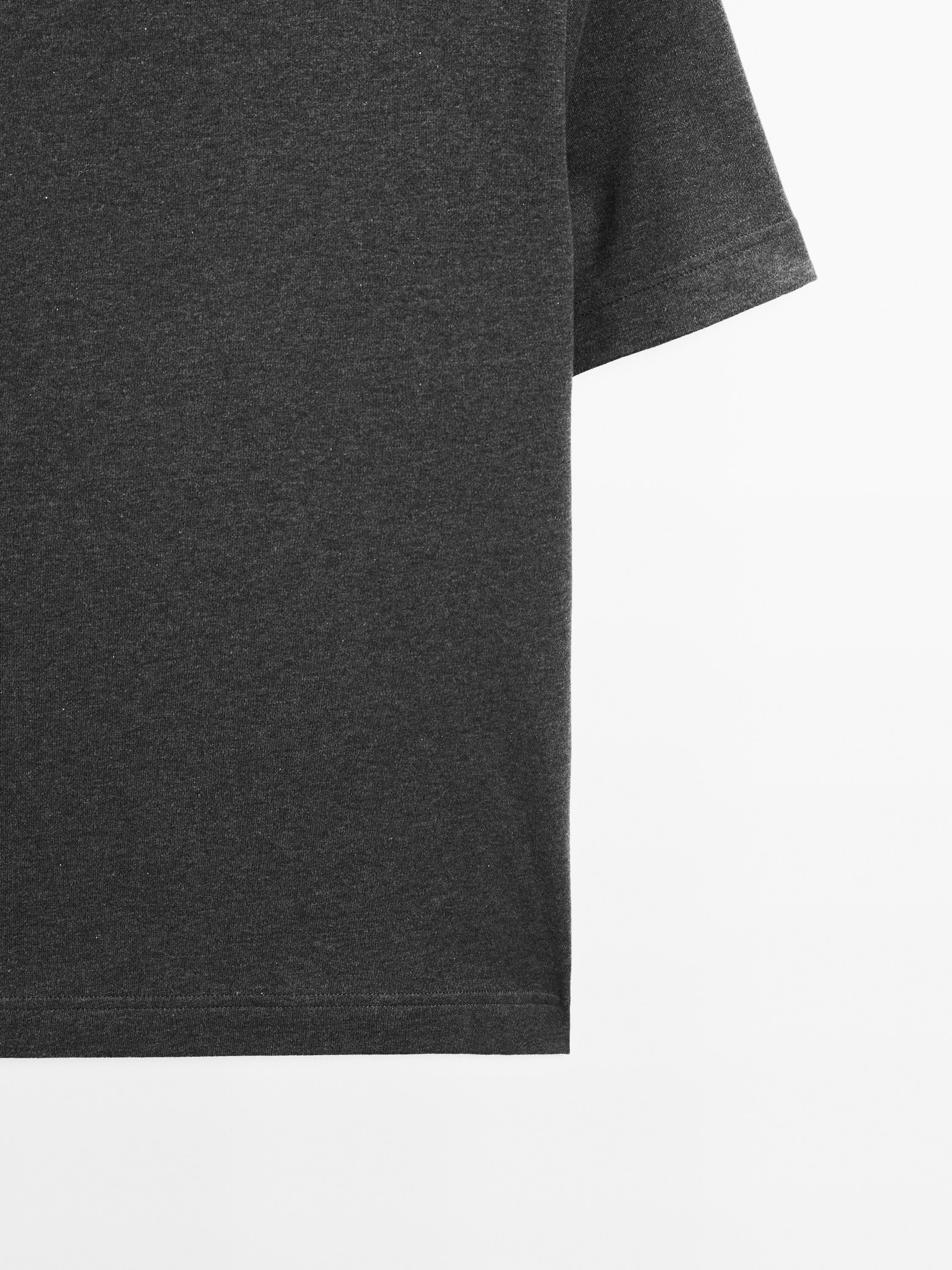 100% cotton interlock crew neck T-shirt — ANTHRACITE GREY