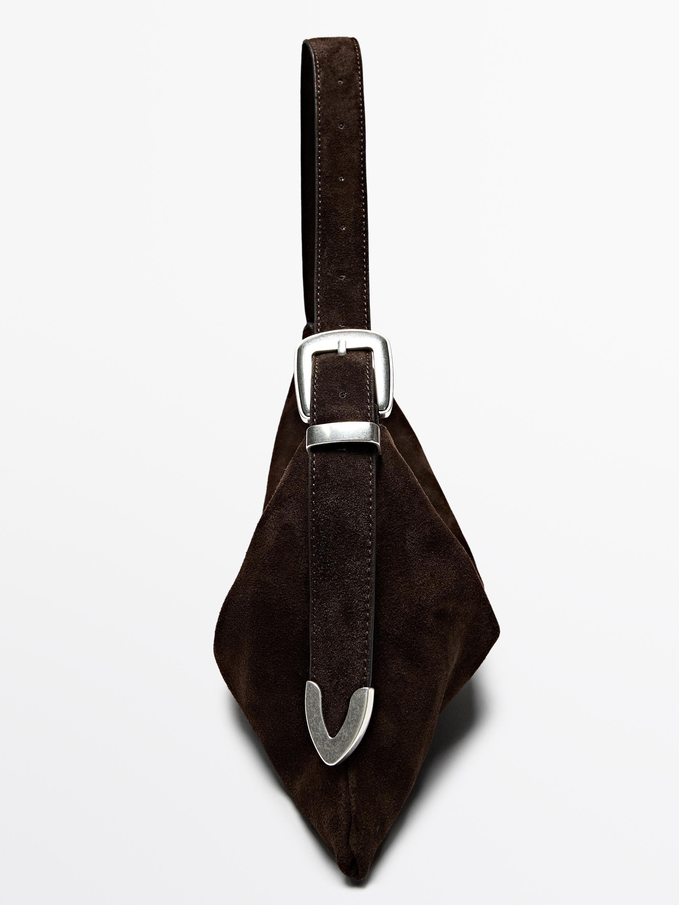 Medium-sized split suede bag