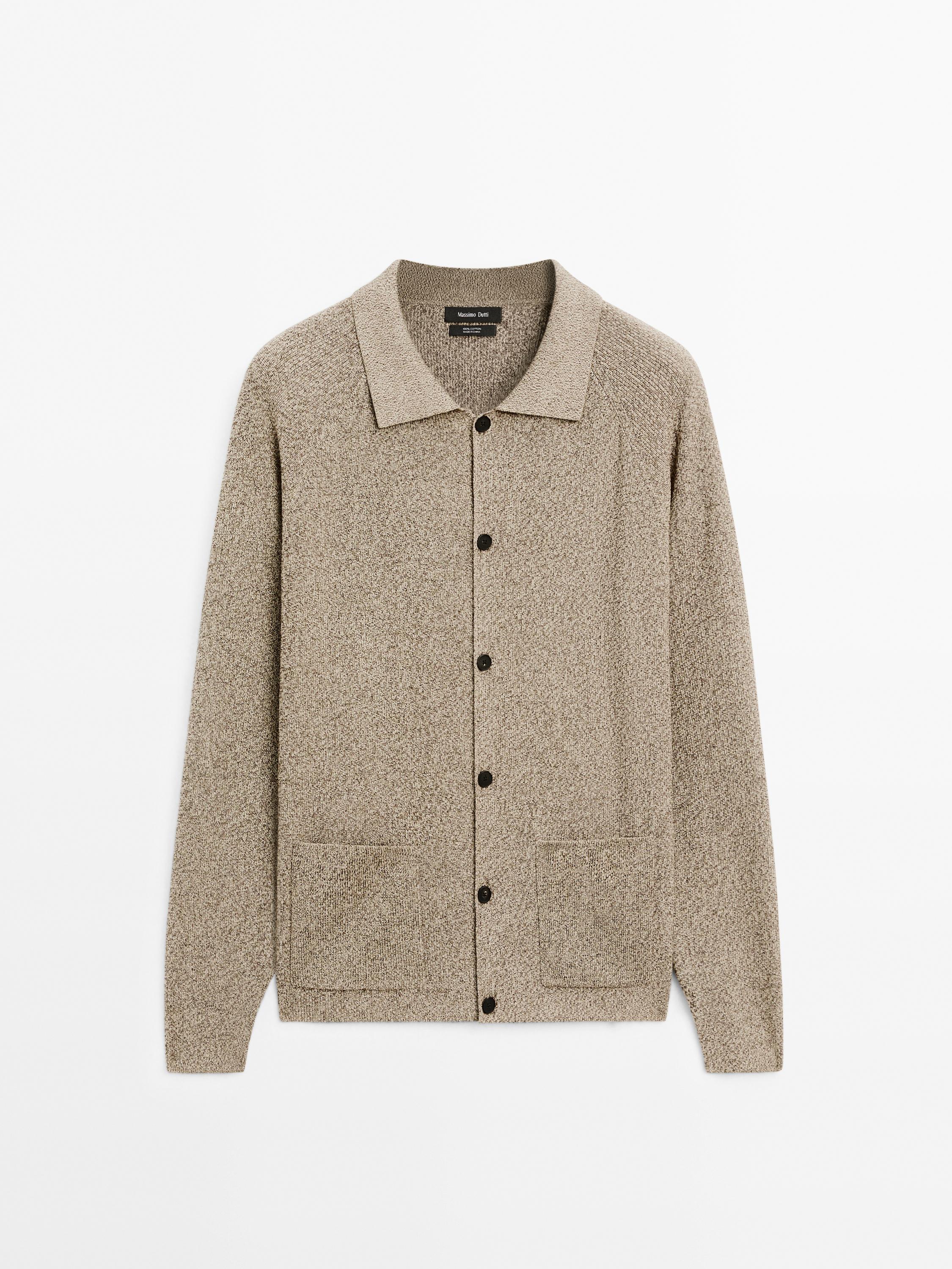Cardigan aus 100 % Baumwolle im Mouline-Strick