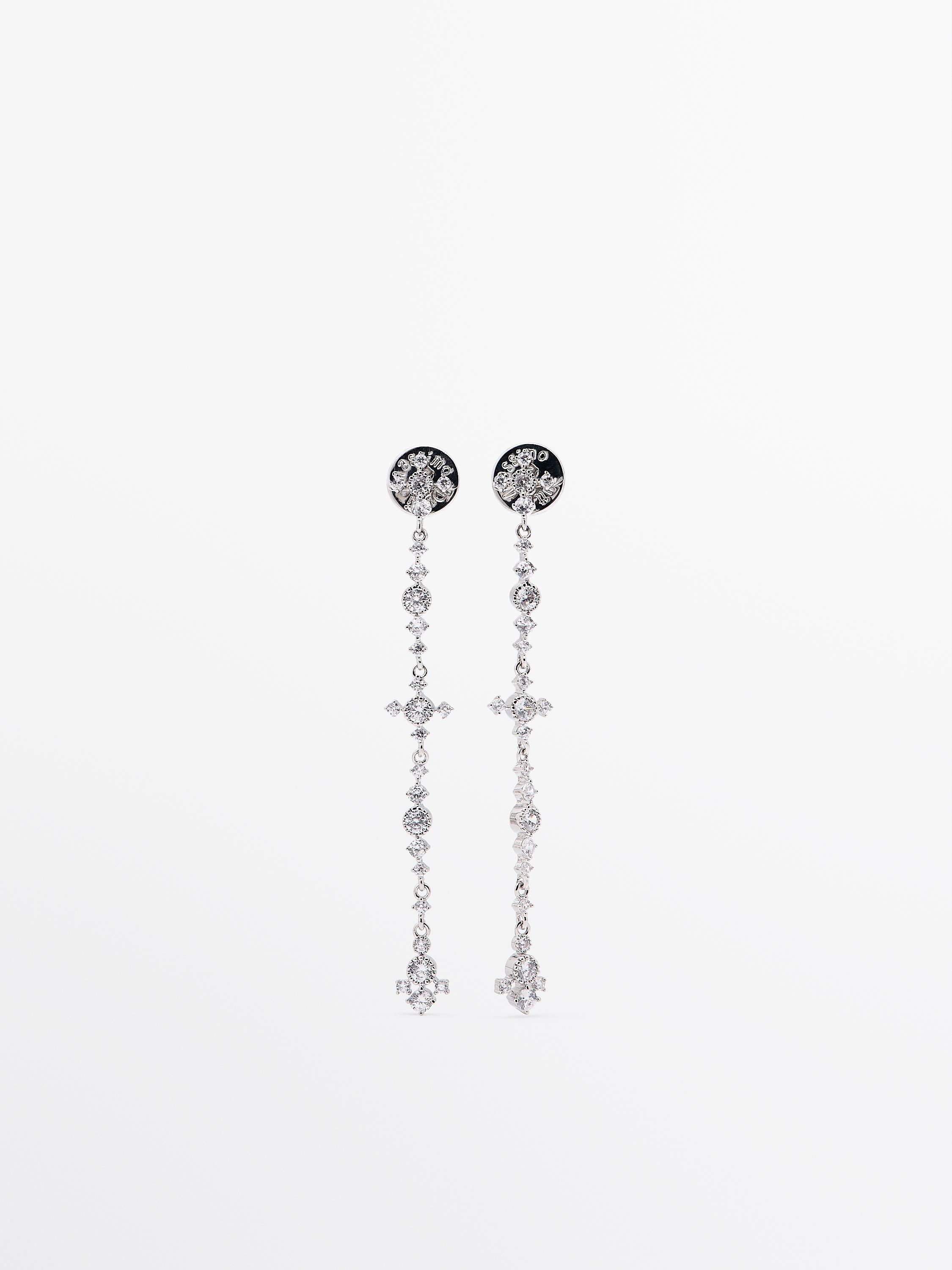 Rhinestone dangle earrings