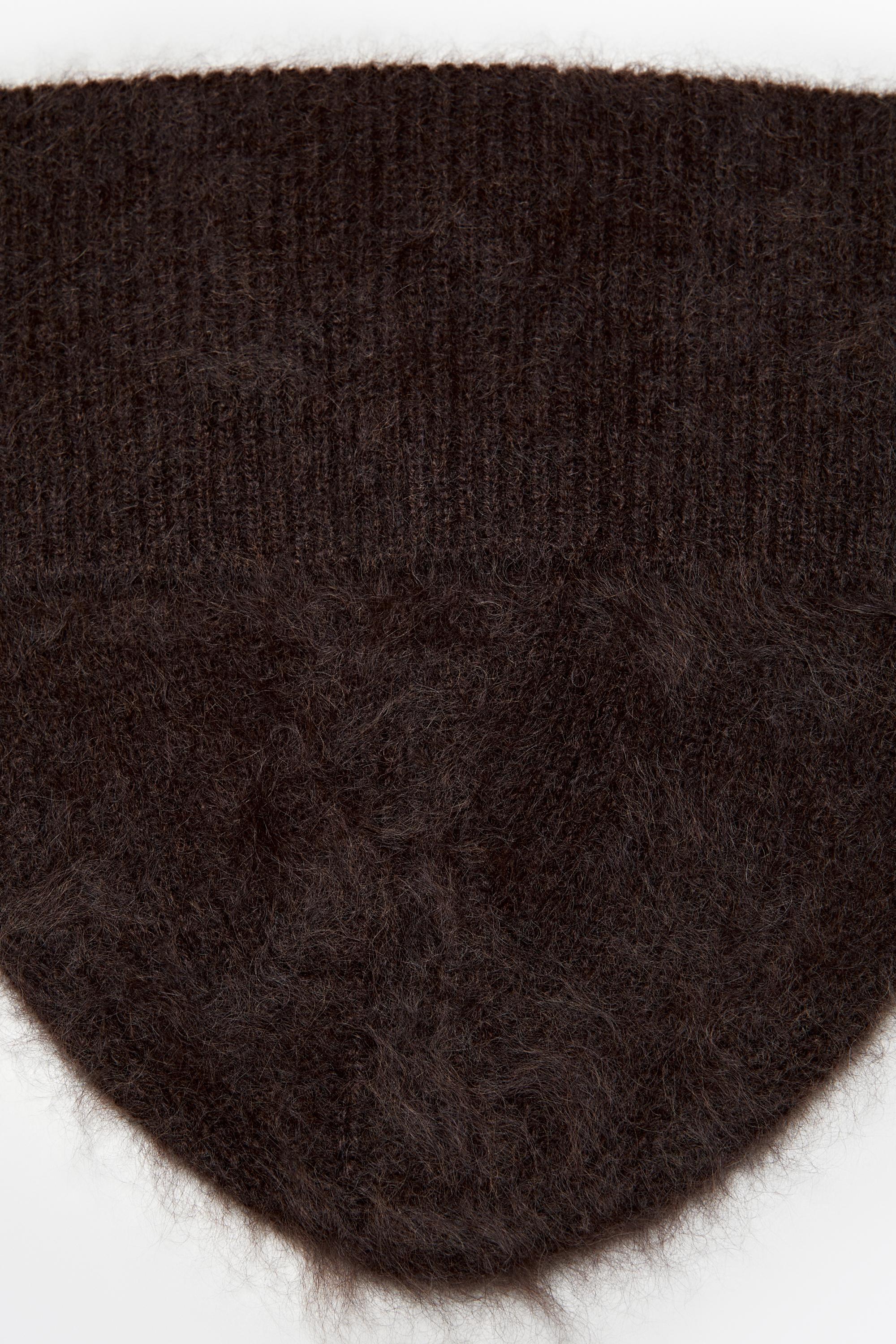 100% cashmere knit beanie — BROWN