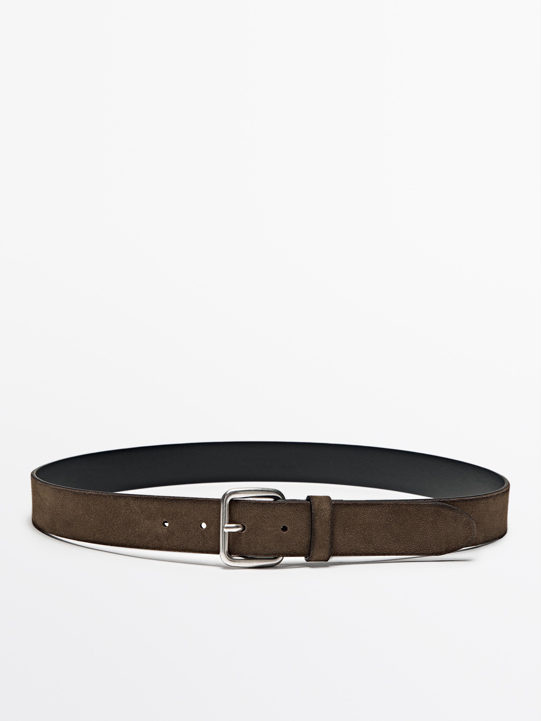 Shaded split leather belt