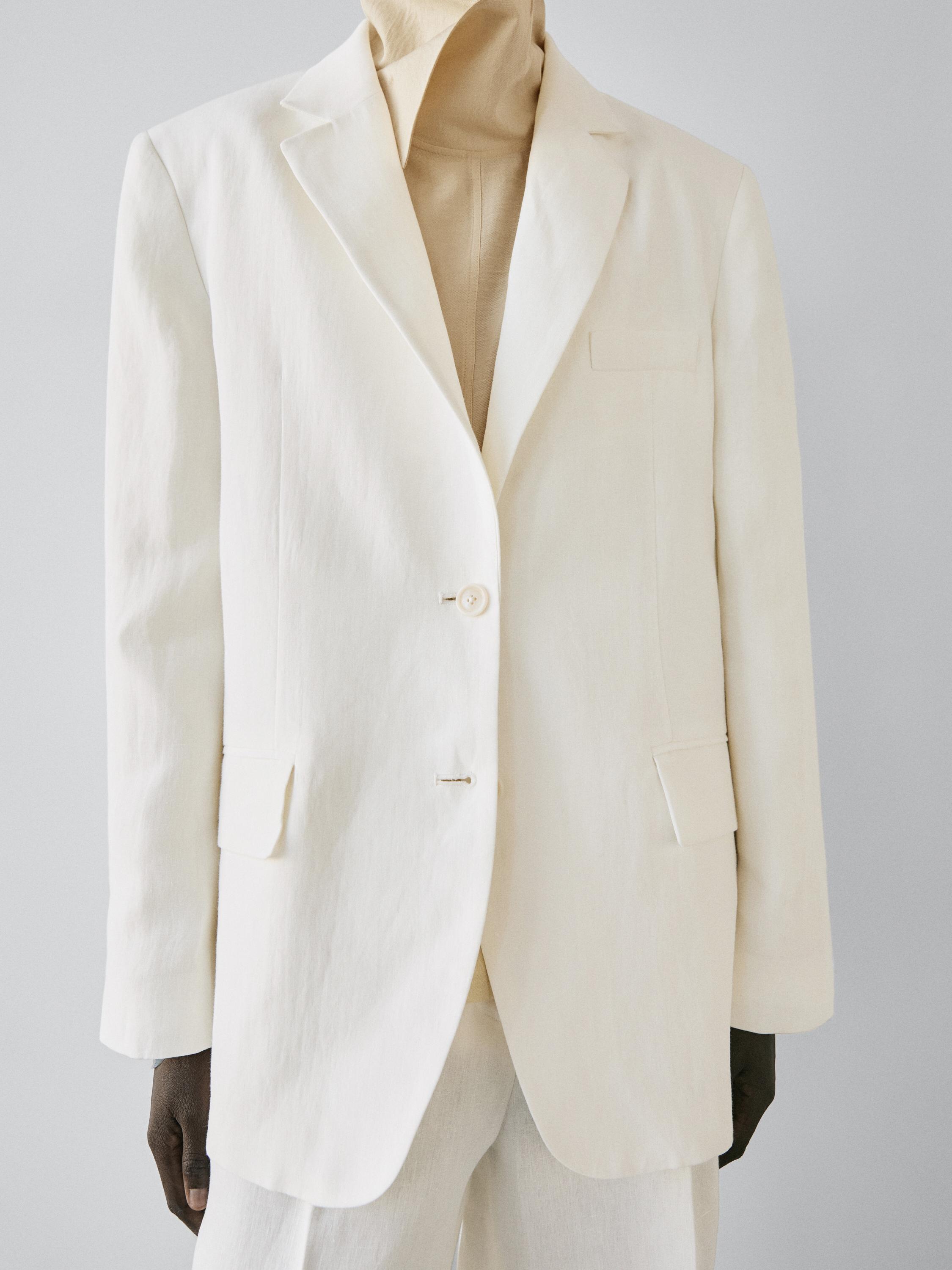 100% linen suit blazer — Off white