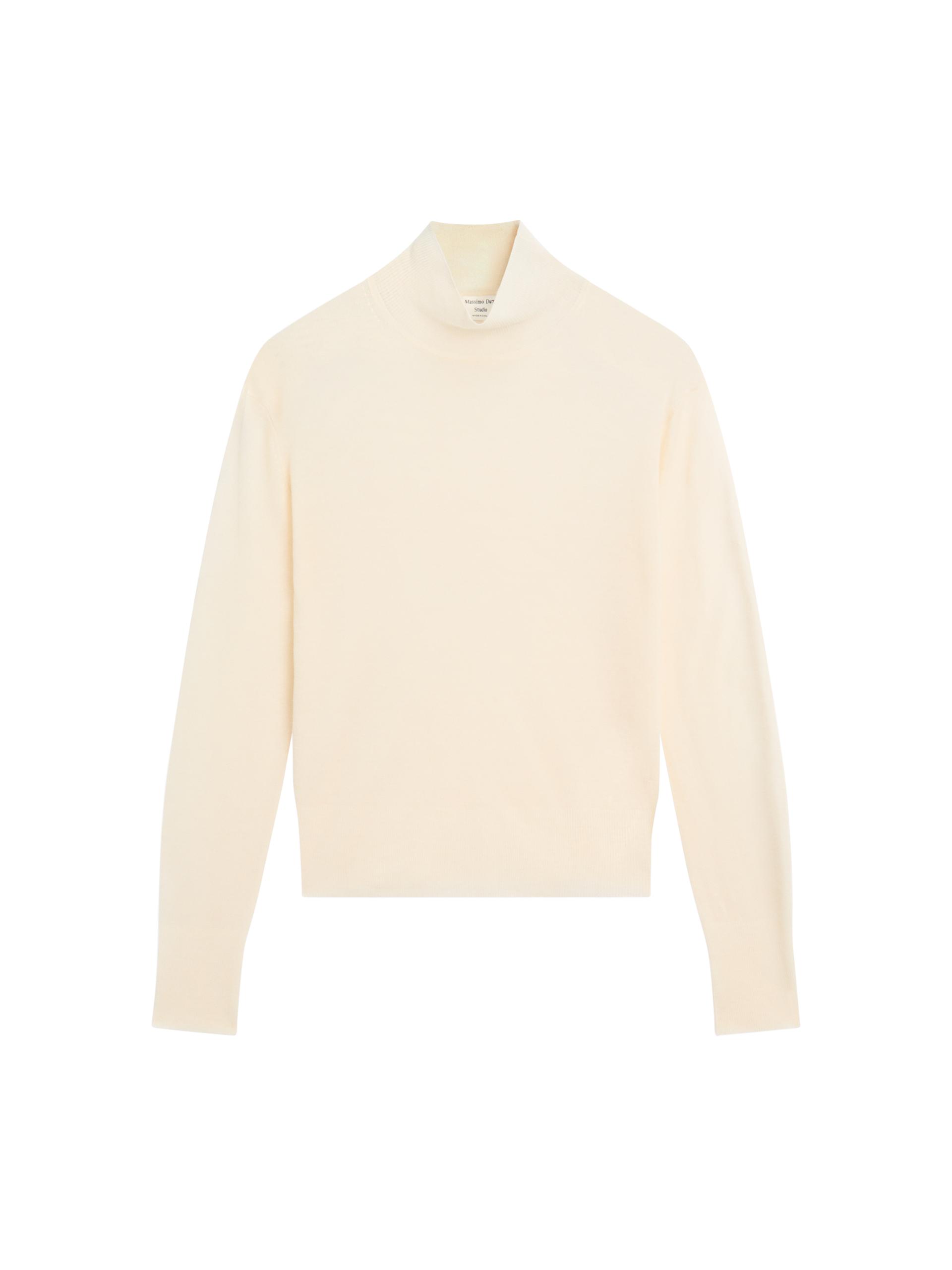 Jersey Punto Cuello Perkins 100% Lana - Studio - Marfil - M - Massimo Dutti - Mujer