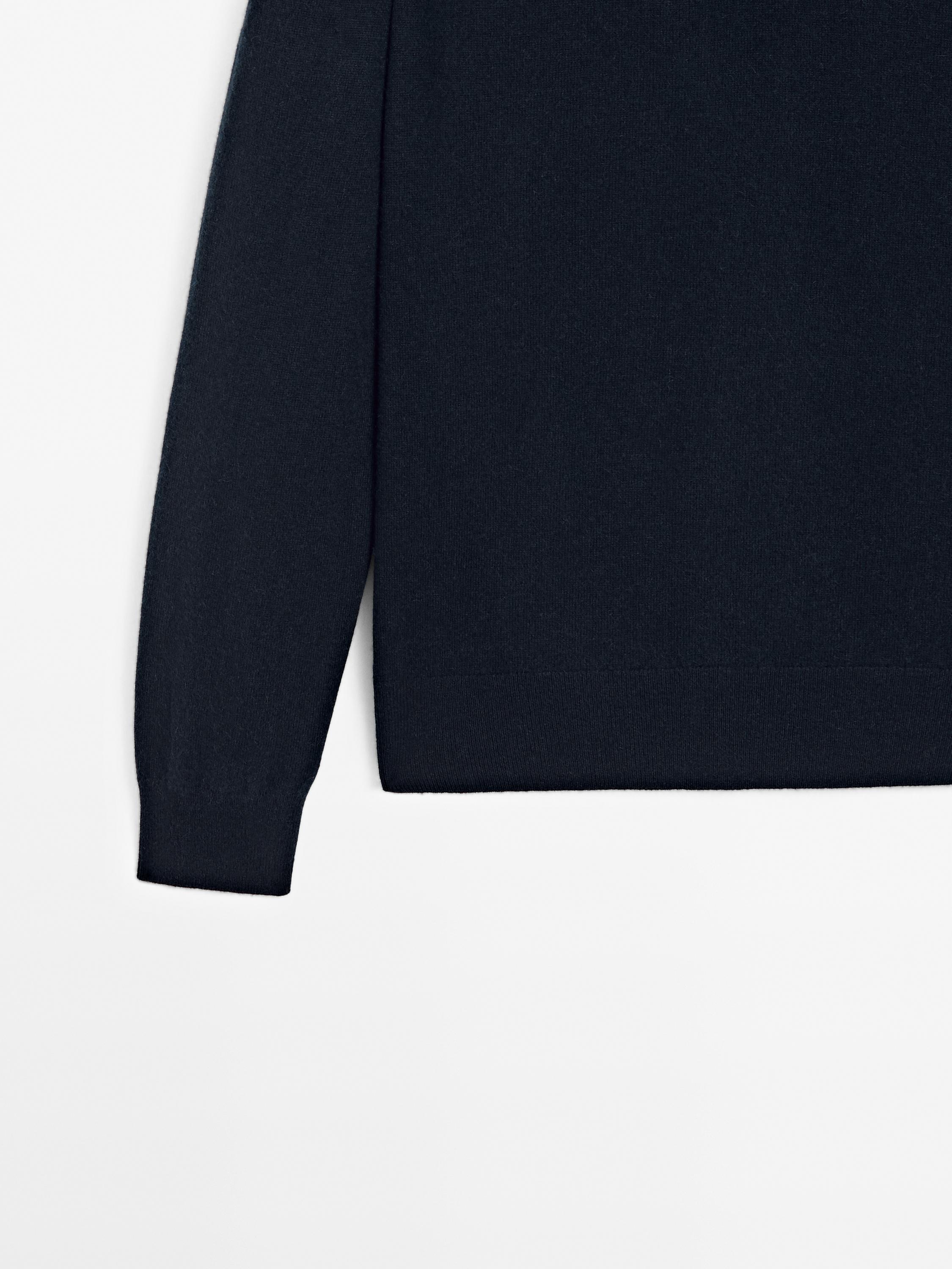 100% cashmere knit polo collar sweater
