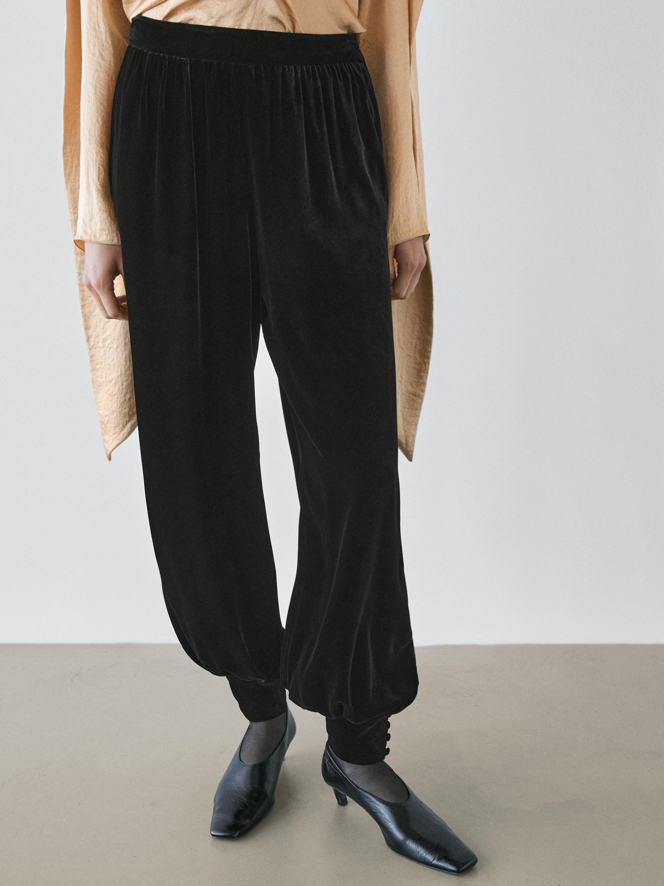 Velvet sarouel trousers - STUDIO — BLACK
