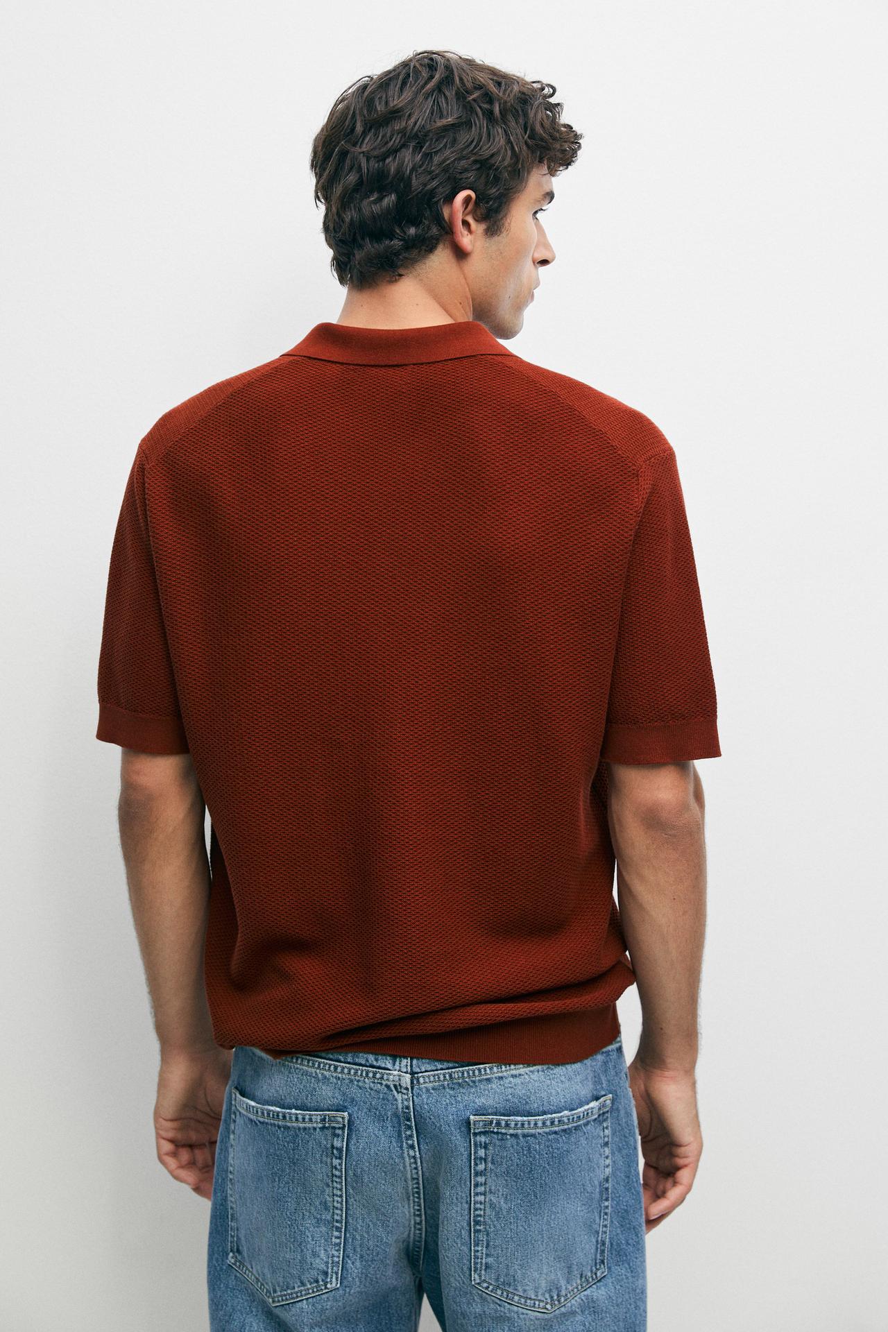 100% cotton knit polo — COPPER