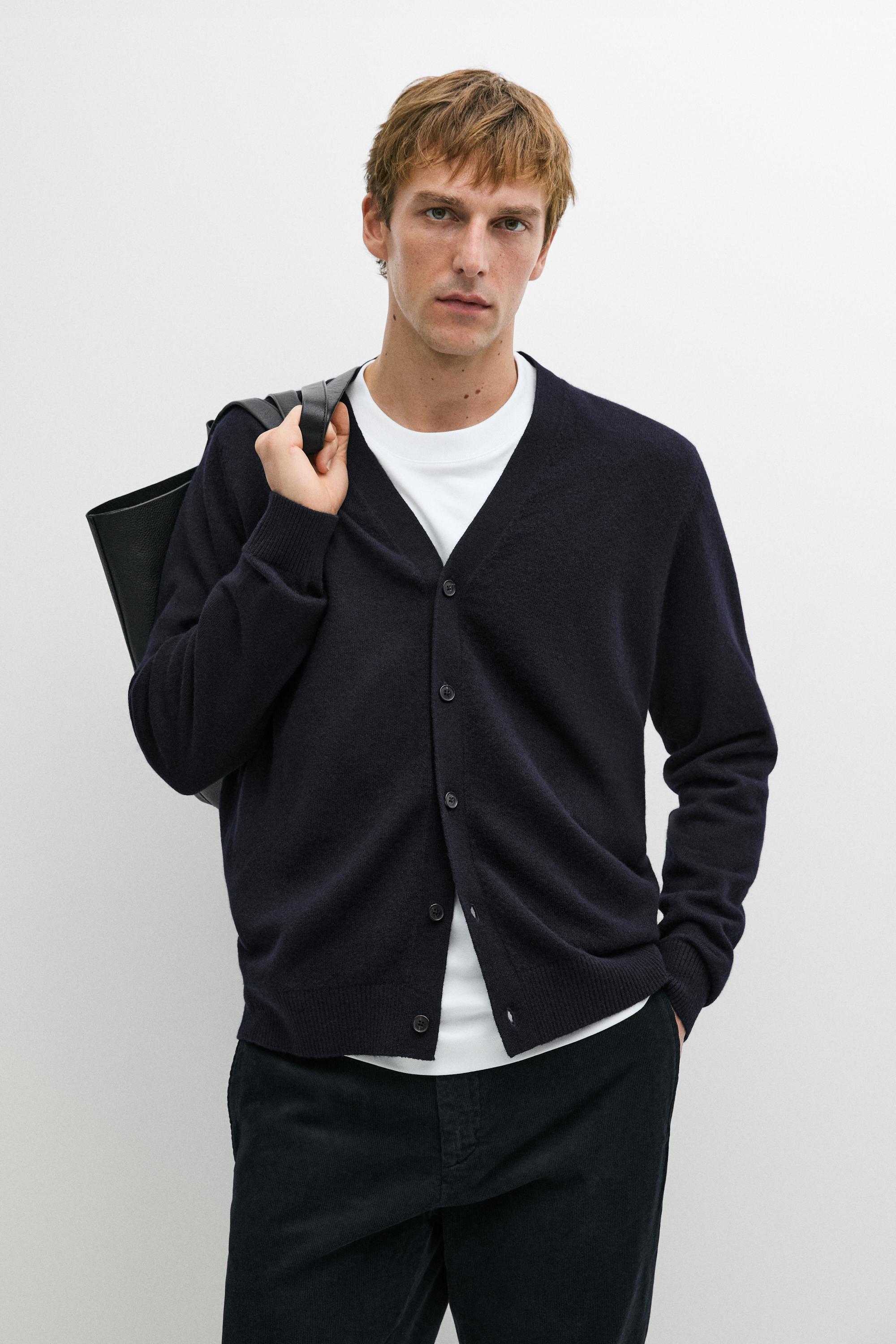 100% cashmere button-up knit cardigan
