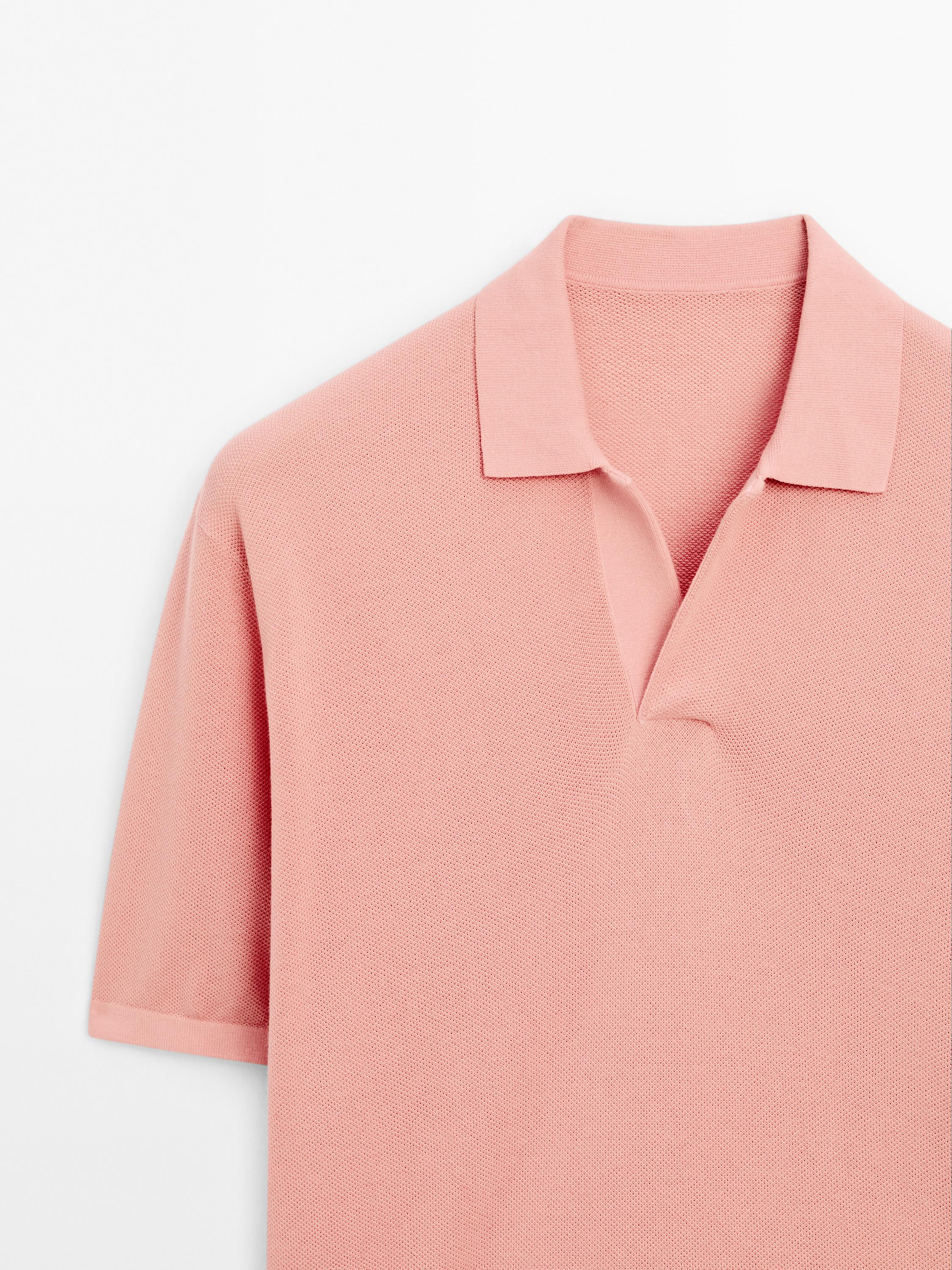 Trikot-Poloshirt mit V-Ausschnitt