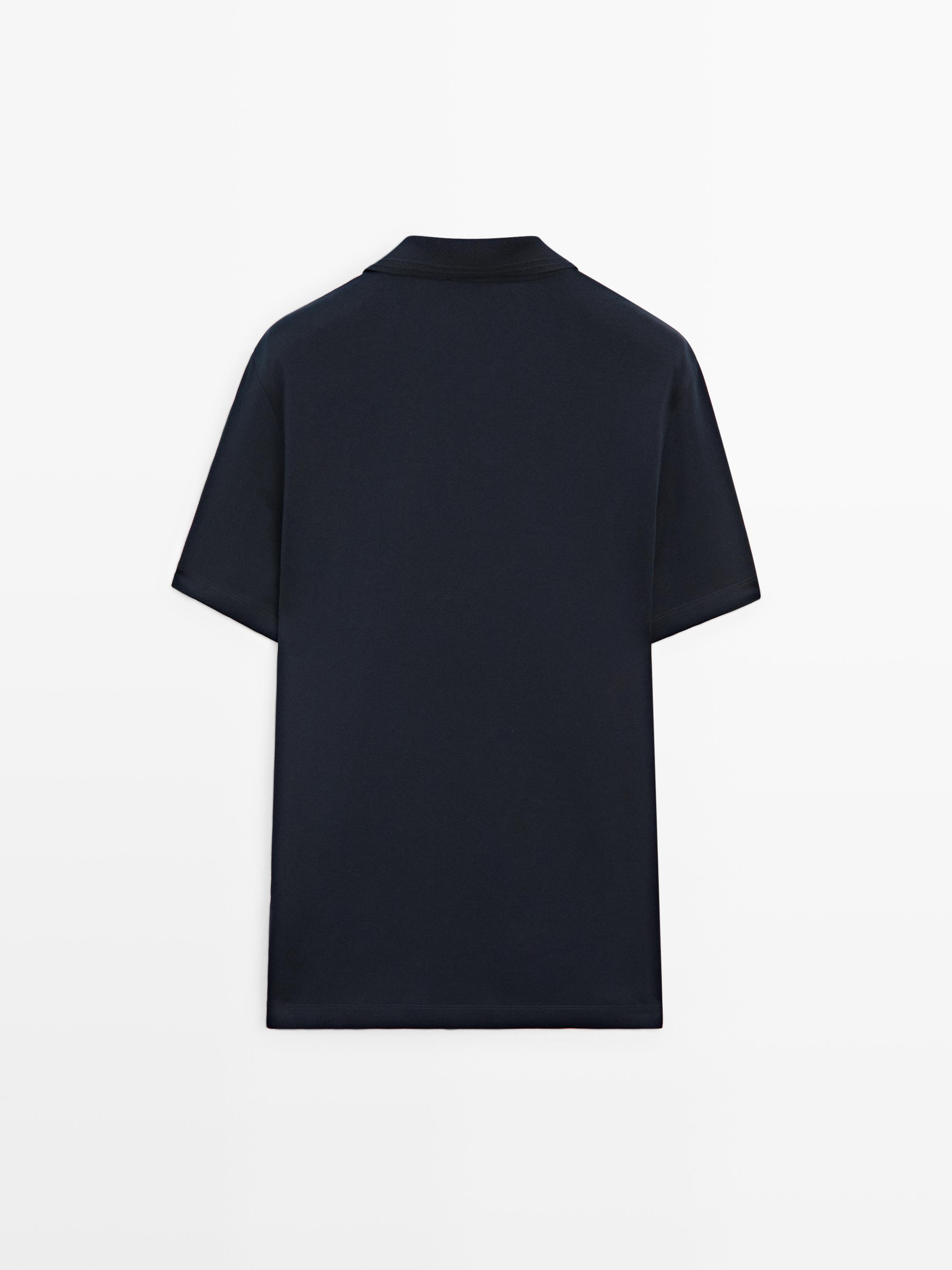 100% cotton short sleeve polo shirt — NAVY BLUE