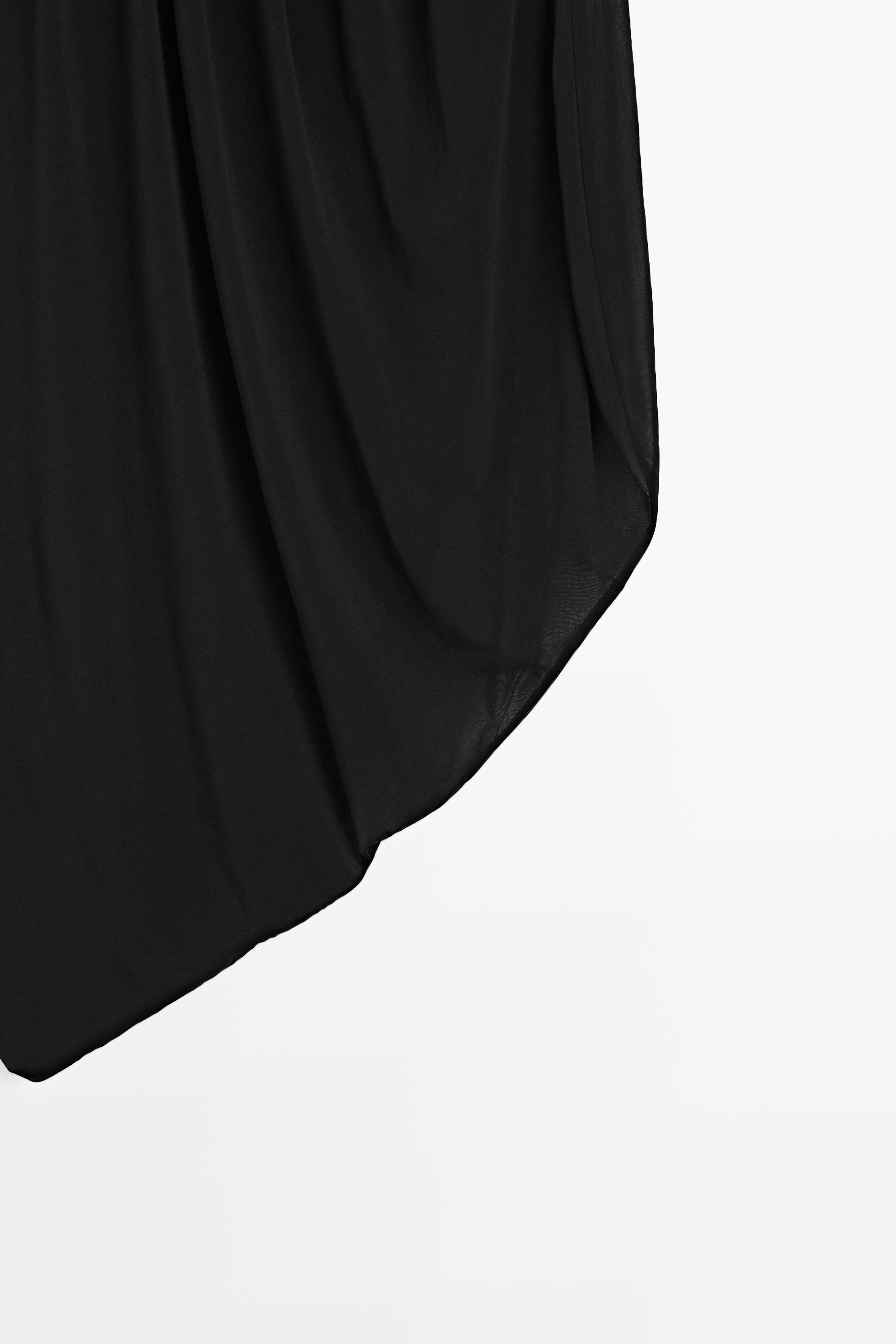 Strapless flowing top — BLACK