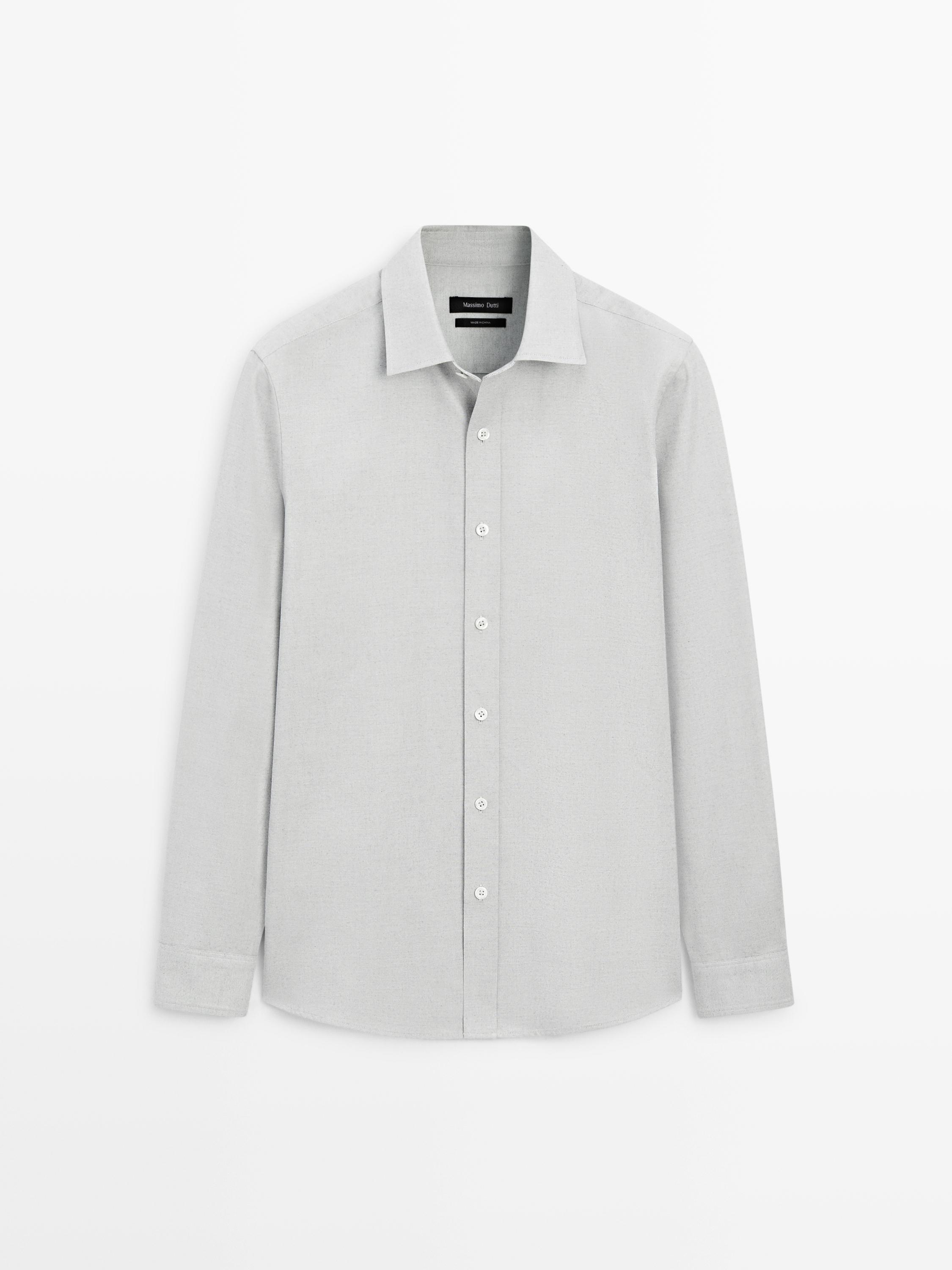 Regular-Fit-Hemd aus Baumwollmischgewebe