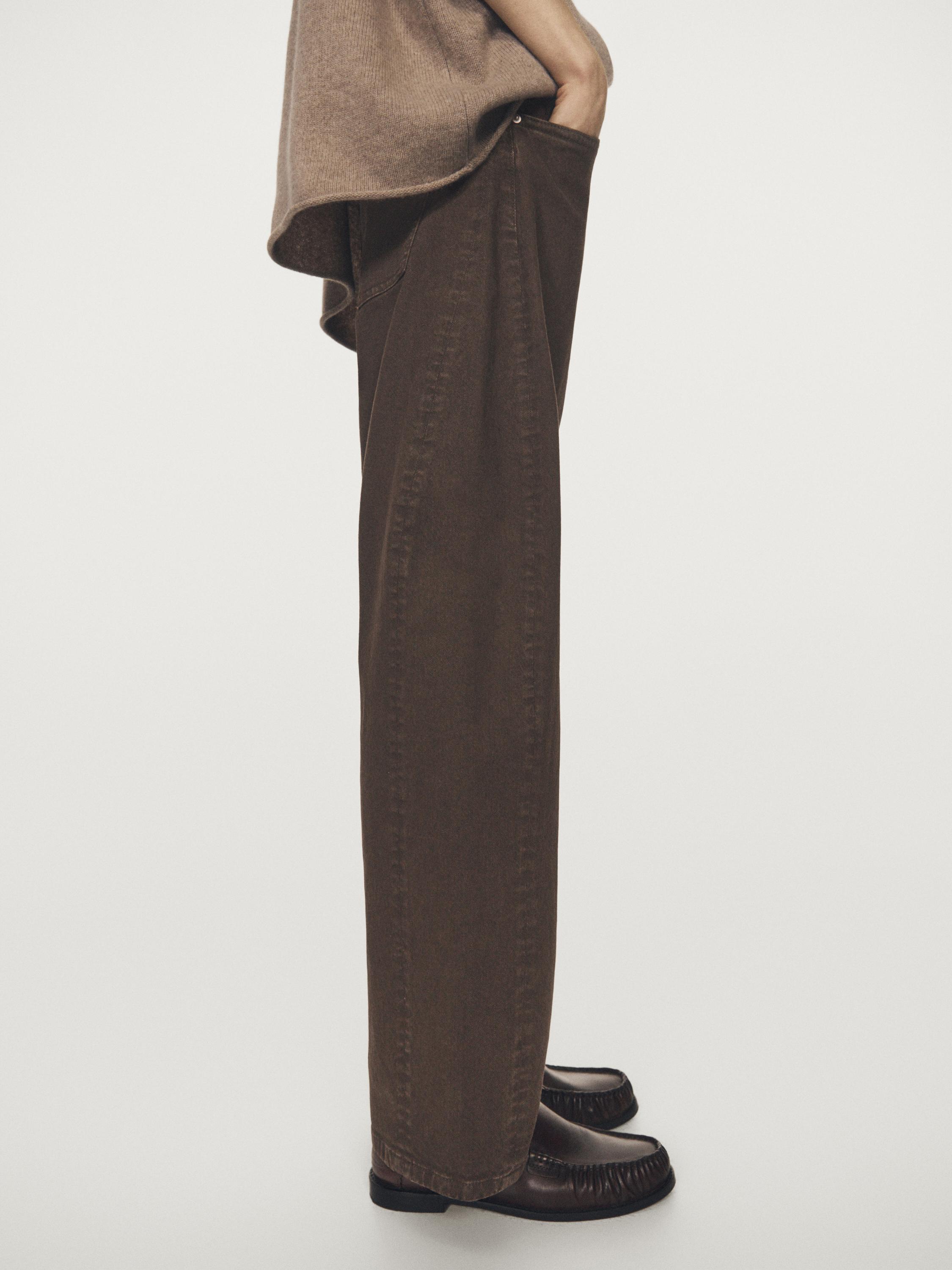 High-waist balloon fit jeans — Chocolate