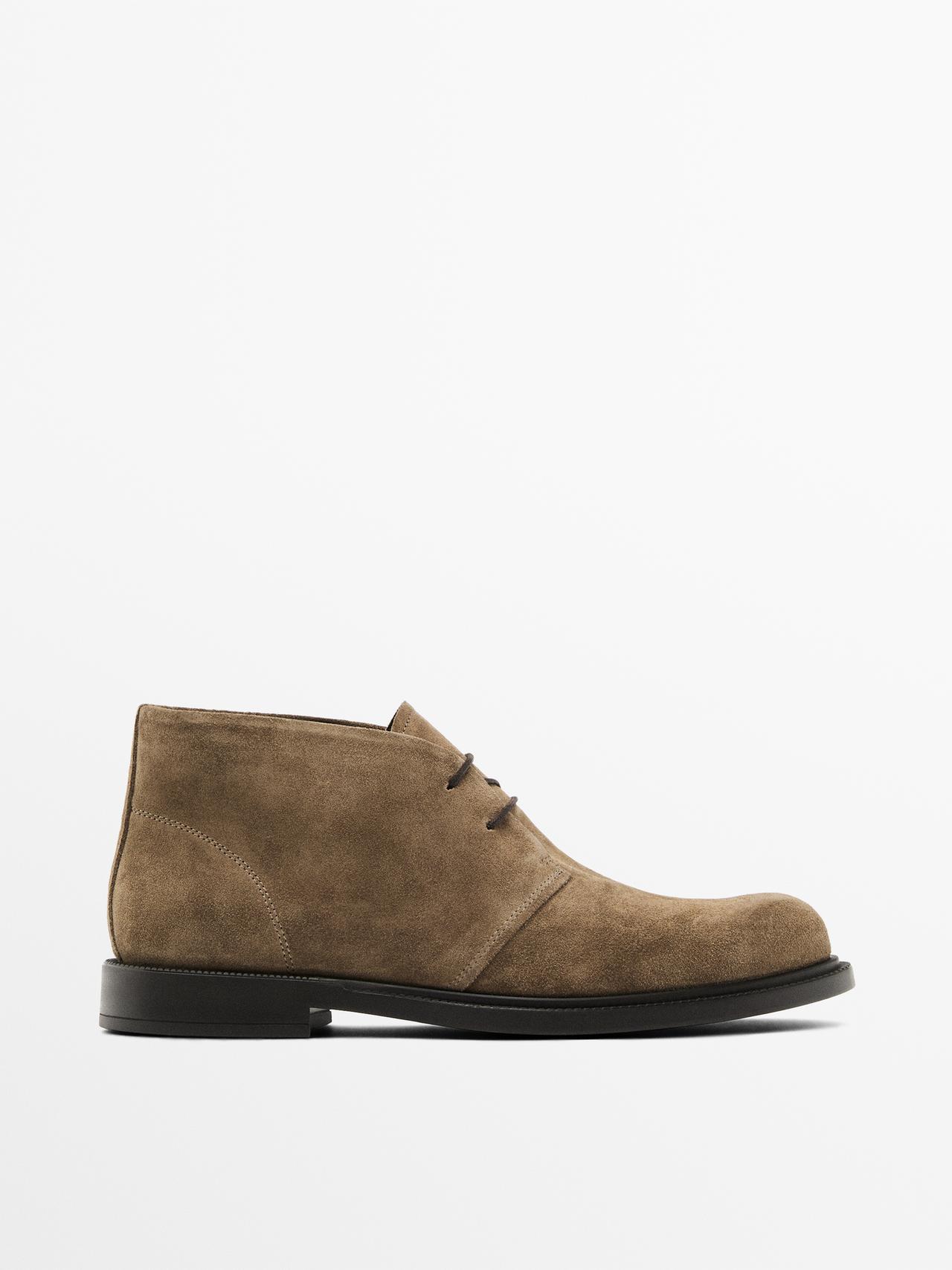 Massimo Dutti - Herre - Ankelstøvler I Spaltlæder - Mink - 45