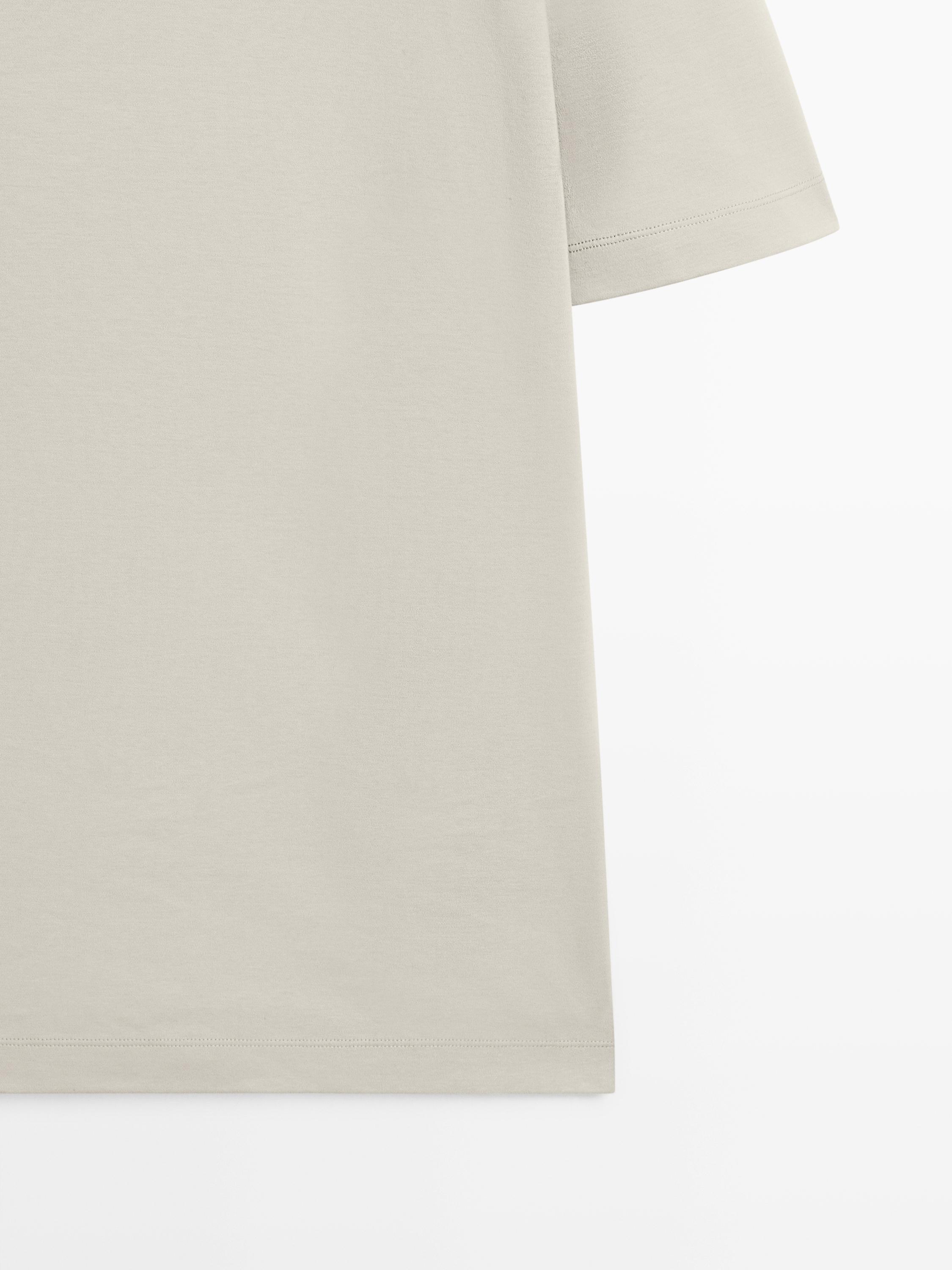 100% cotton short sleeve T-shirt — STONE
