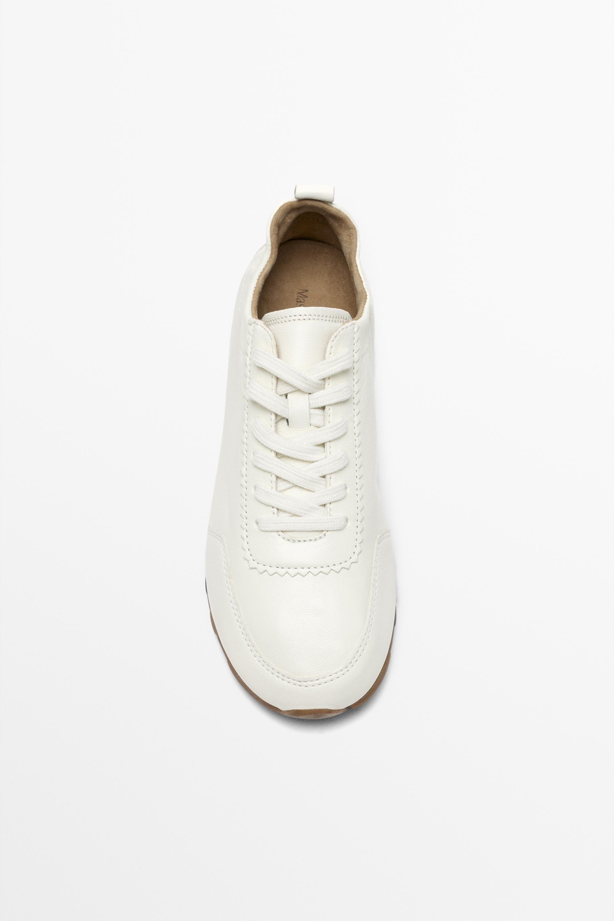 Soft leather trainers — WHITE