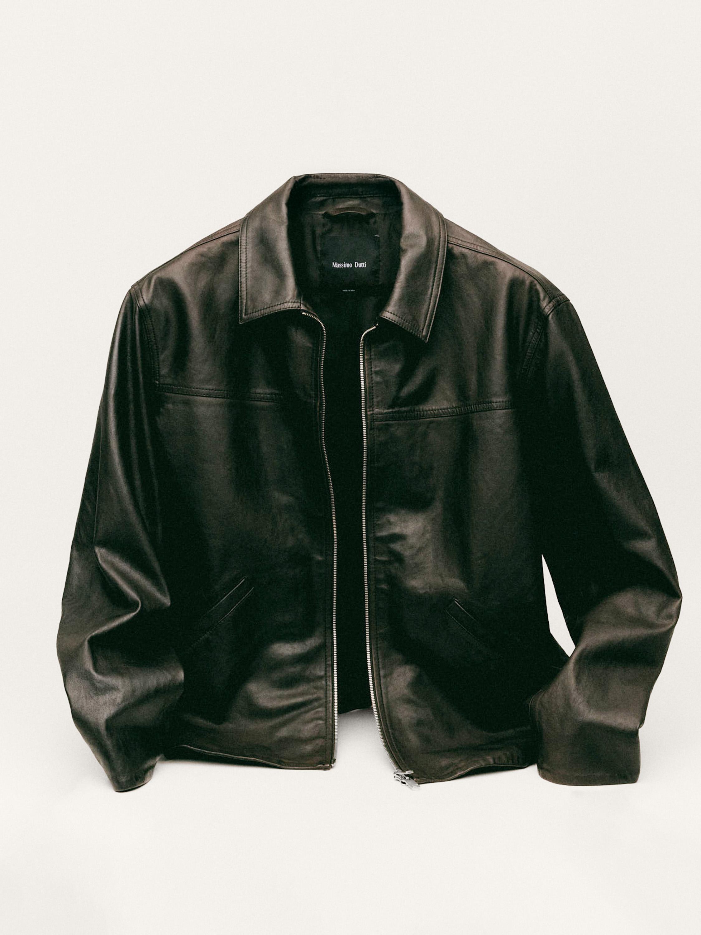 Nappa leather jacket — BROWN