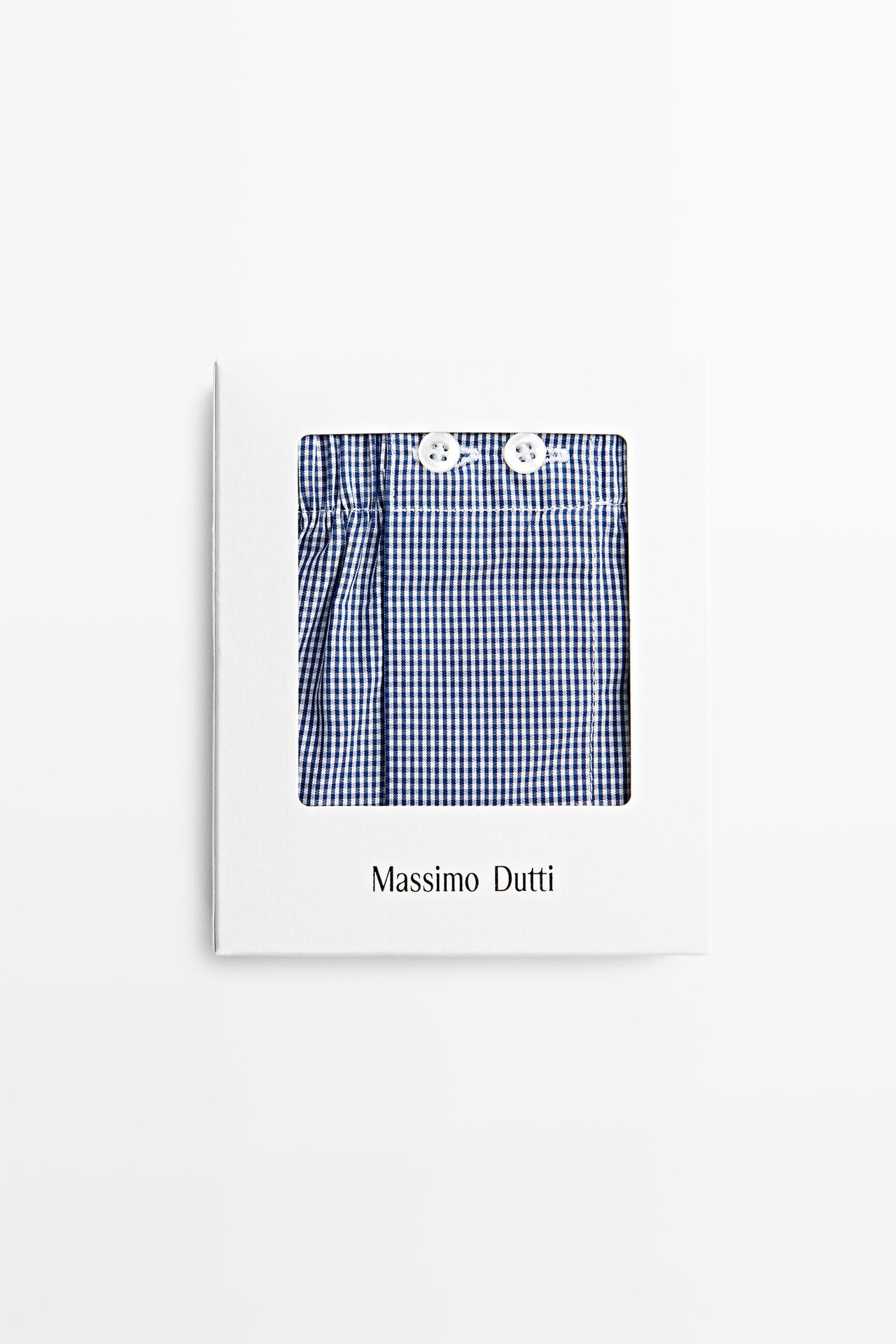 100% cotton micro-check boxers — NAVY BLUE