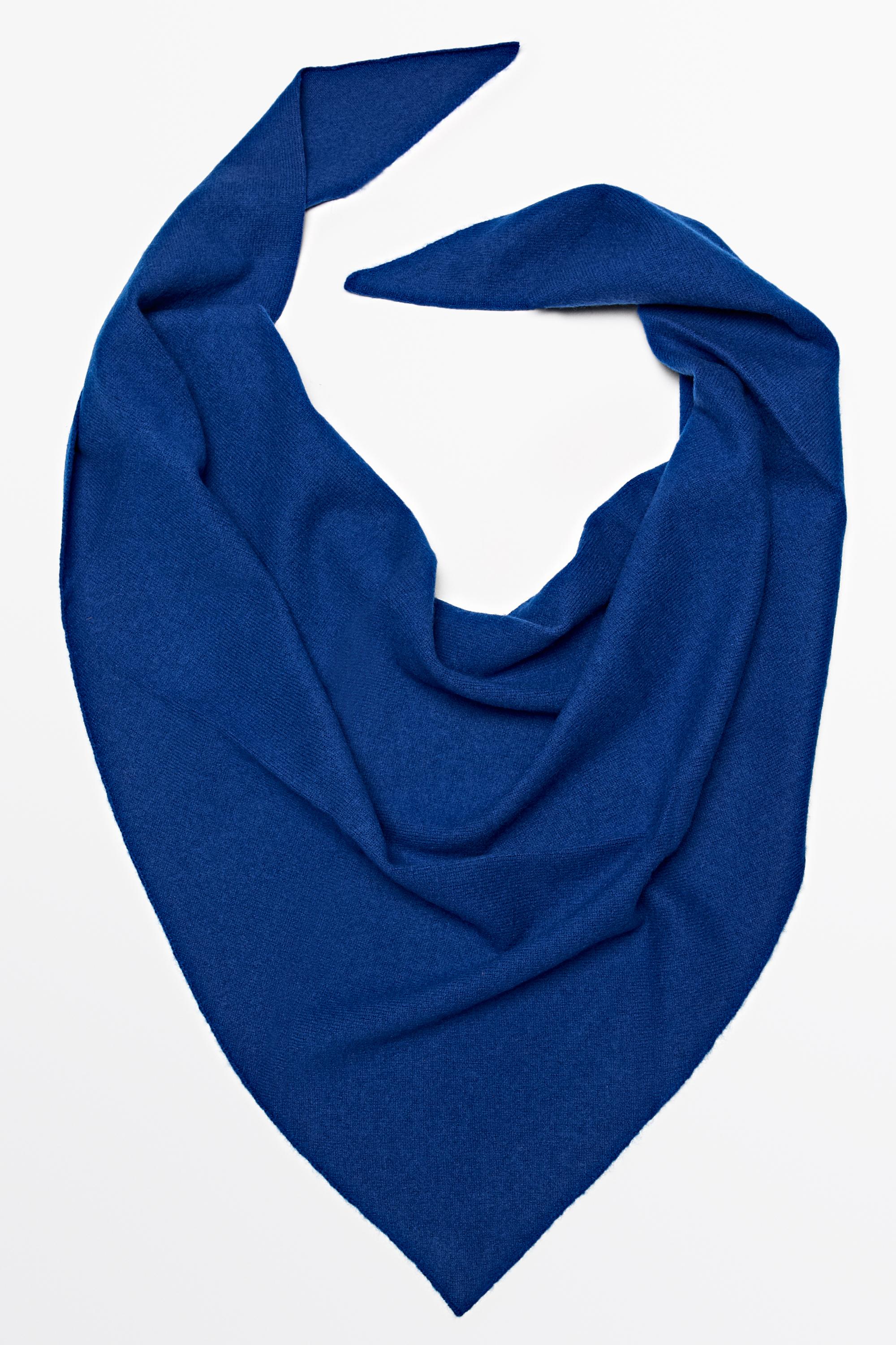 Medium wool cashmere blend knit bandana — INK BLUE