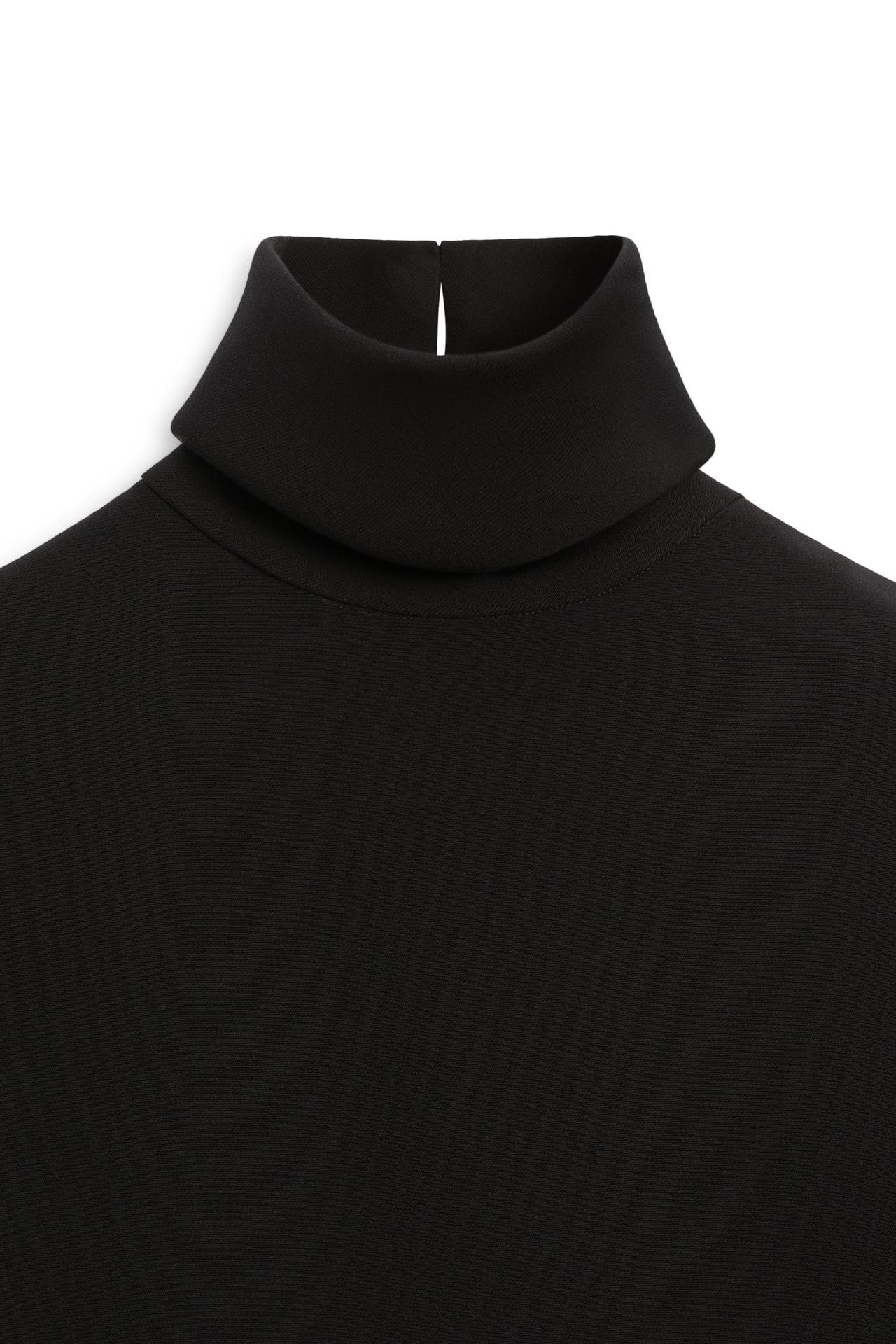 Flowing high neck dress - LIMITED EDITION — BLACK