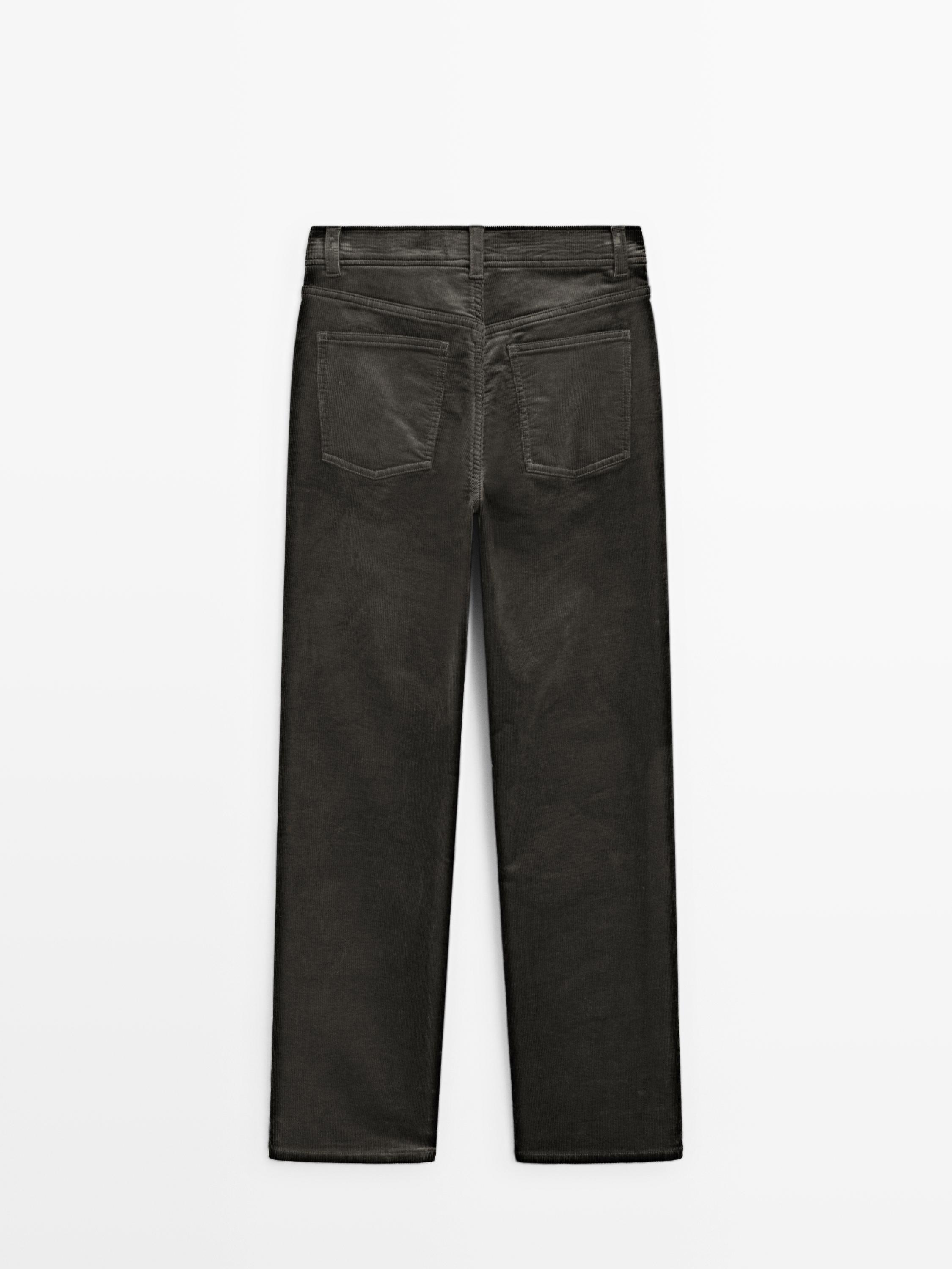 Straight-leg needlecord trousers