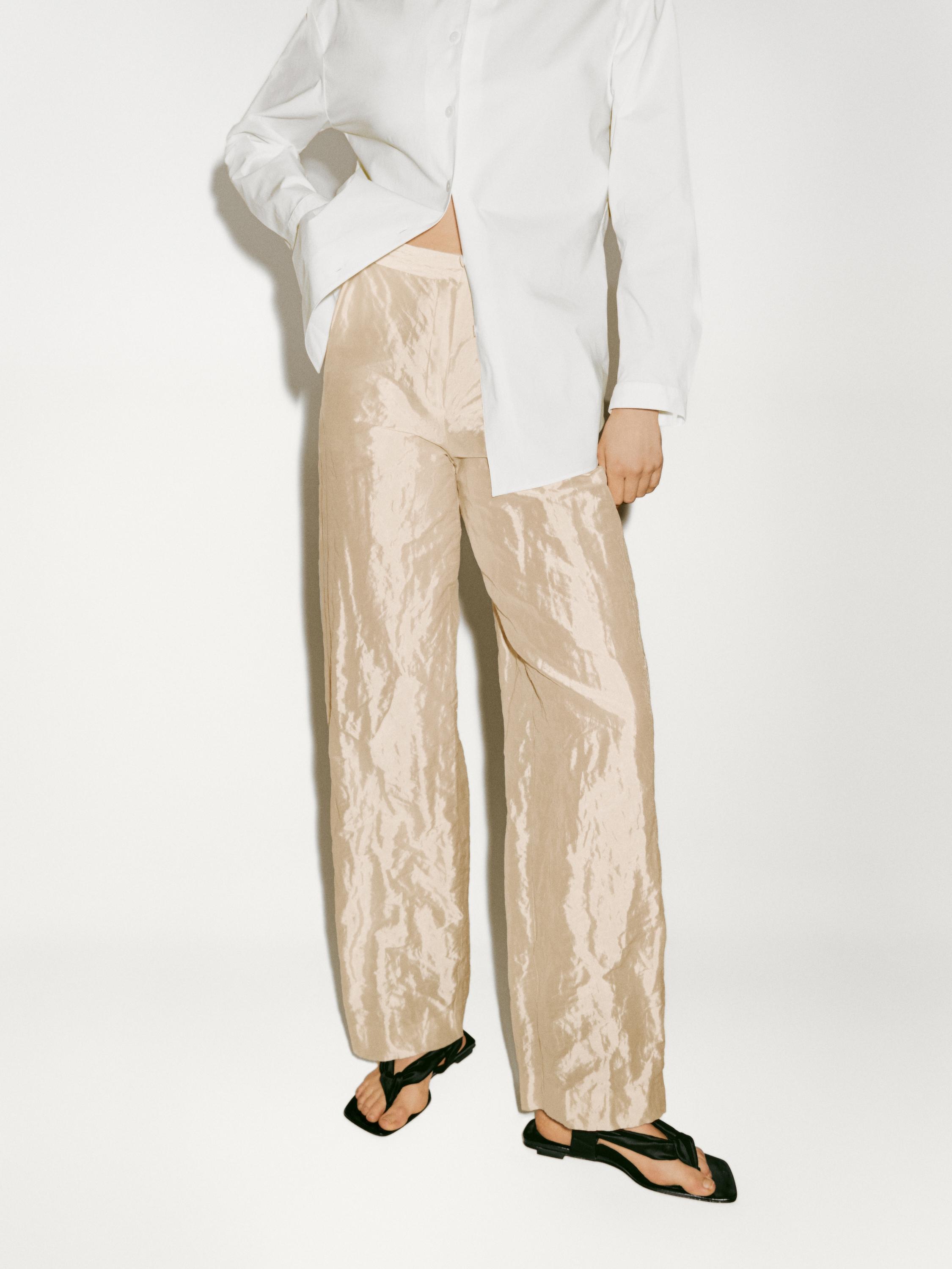 ★ Massimo Dutti★ Fluid straight leg print pants 050338024 Women's Straight Leg Trousers - Massimo Dutti - XK
