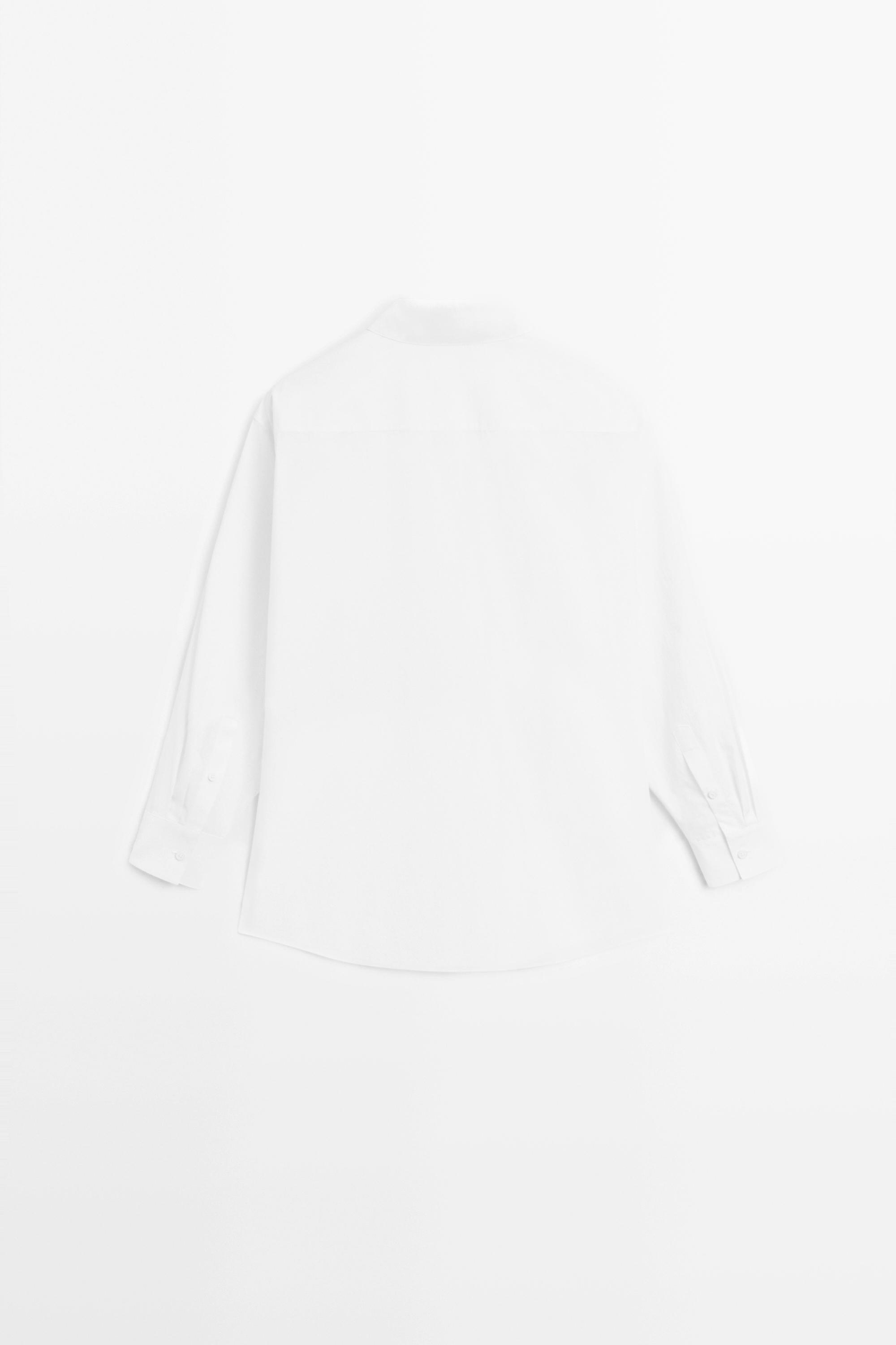 100% cotton poplin shirt — WHITE