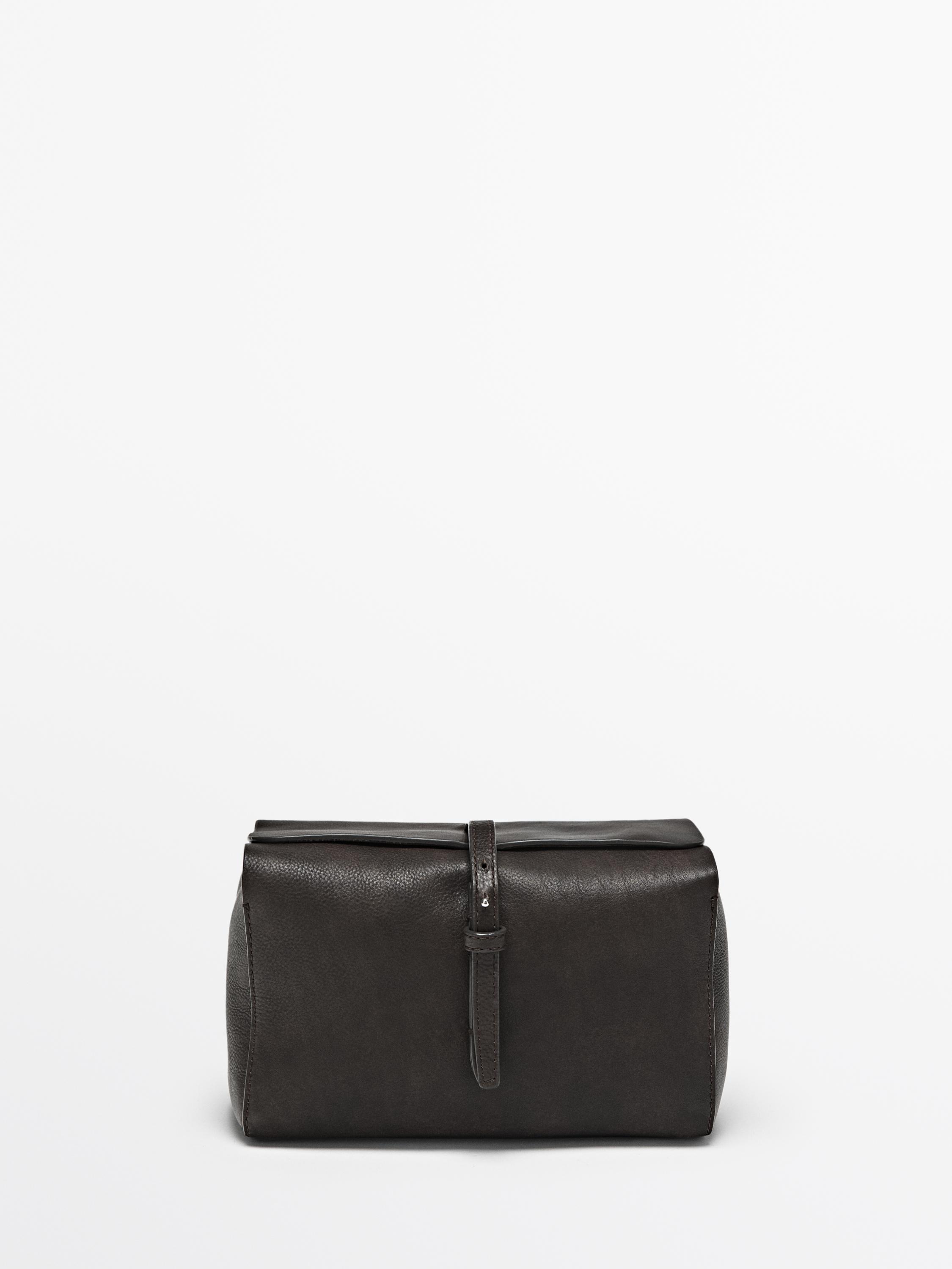 Nappa leather toiletry bag — BROWN