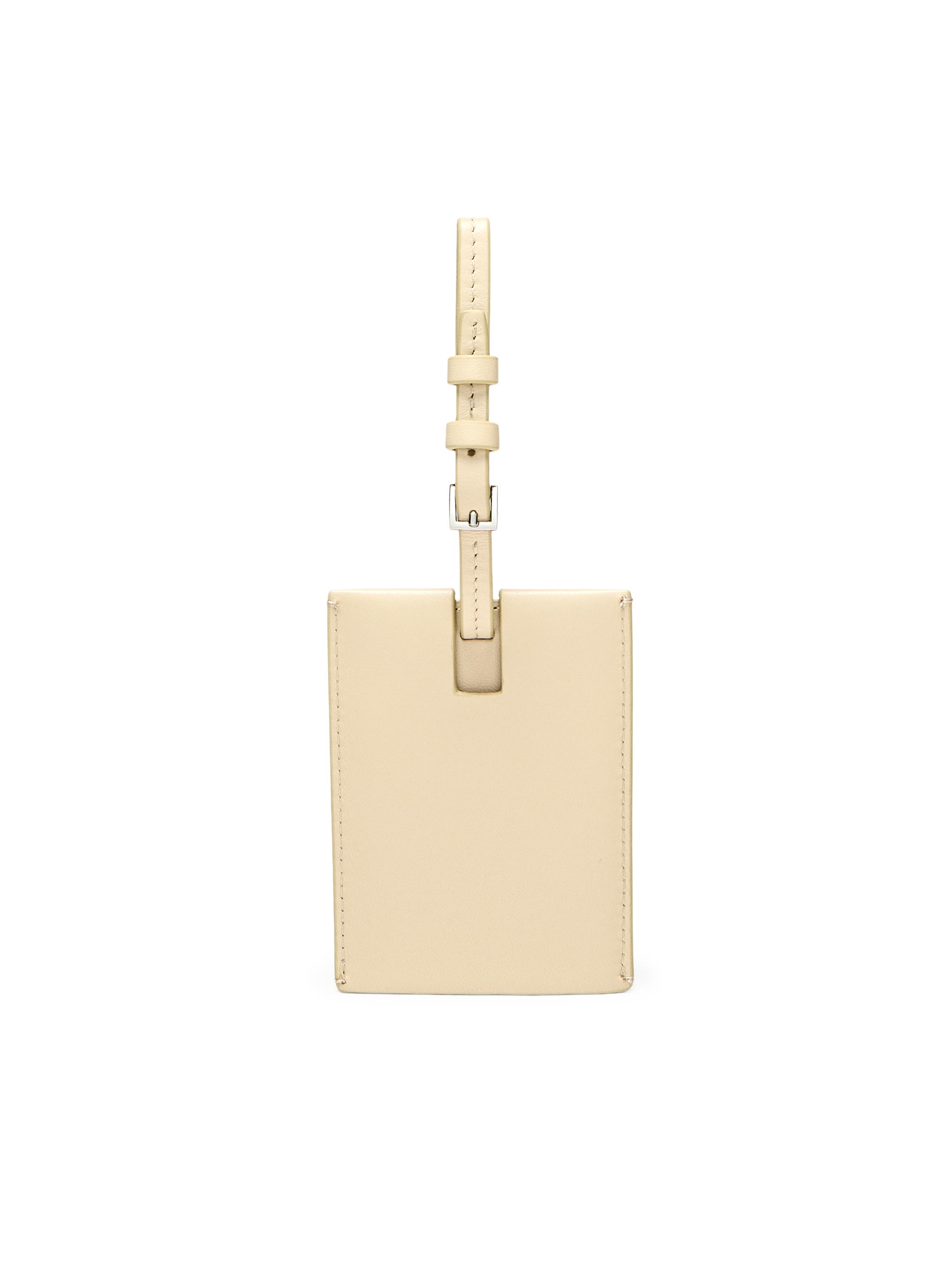 Nappa leather luggage tag — Vanilla