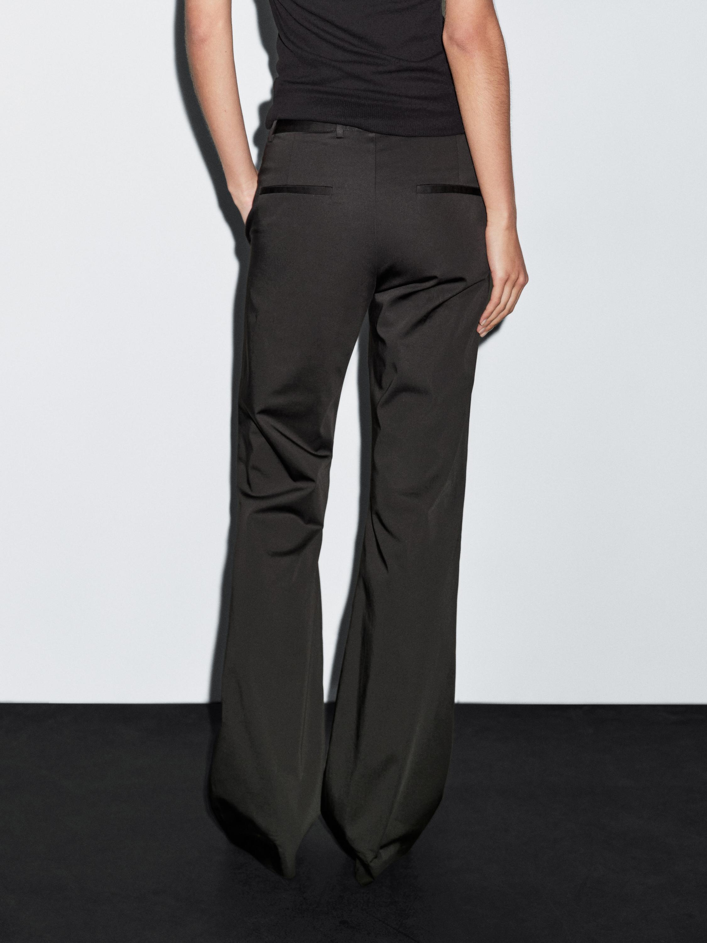 Satin flared fit trousers