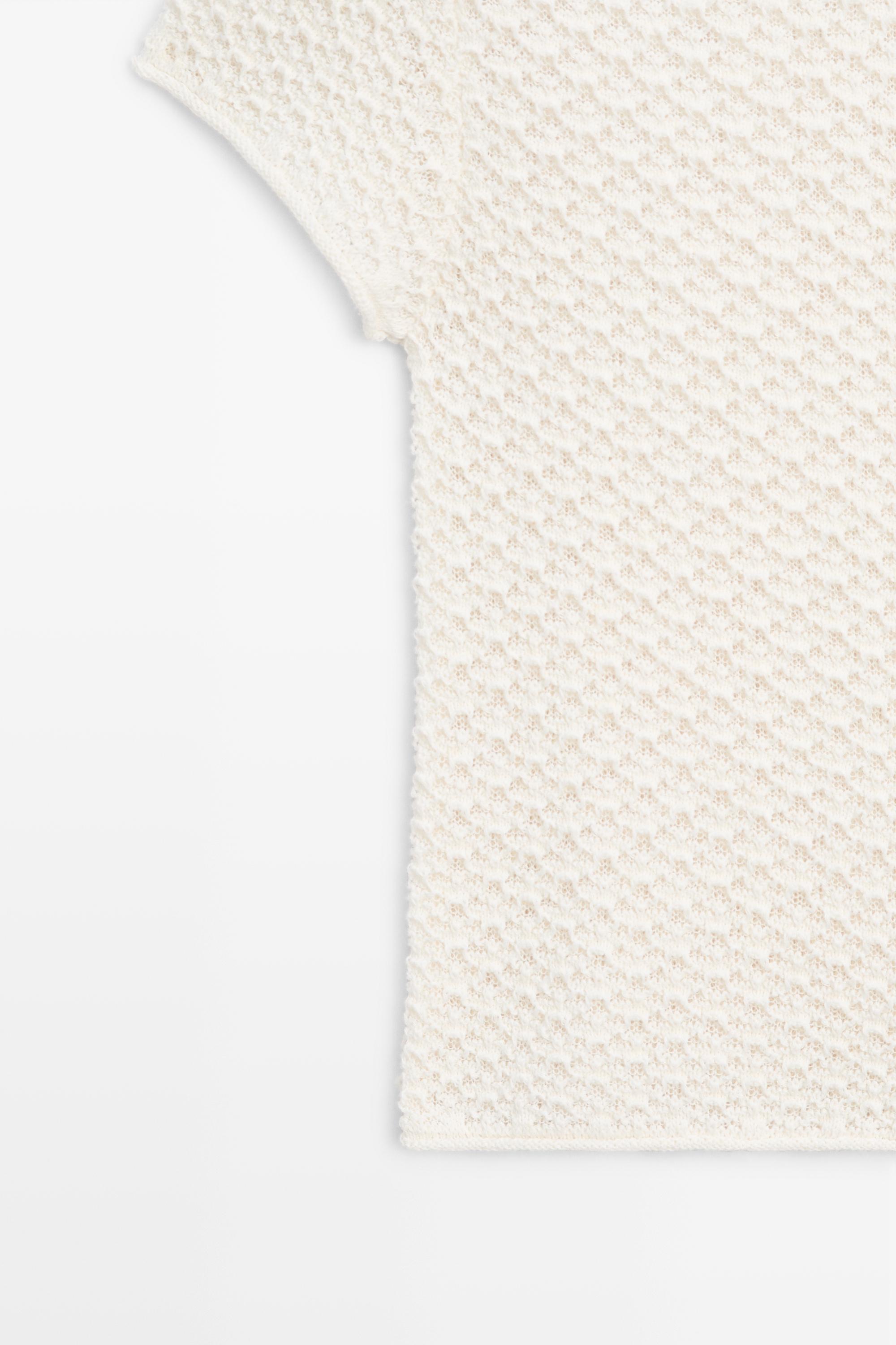 Crochet knit cardigan — CREAM