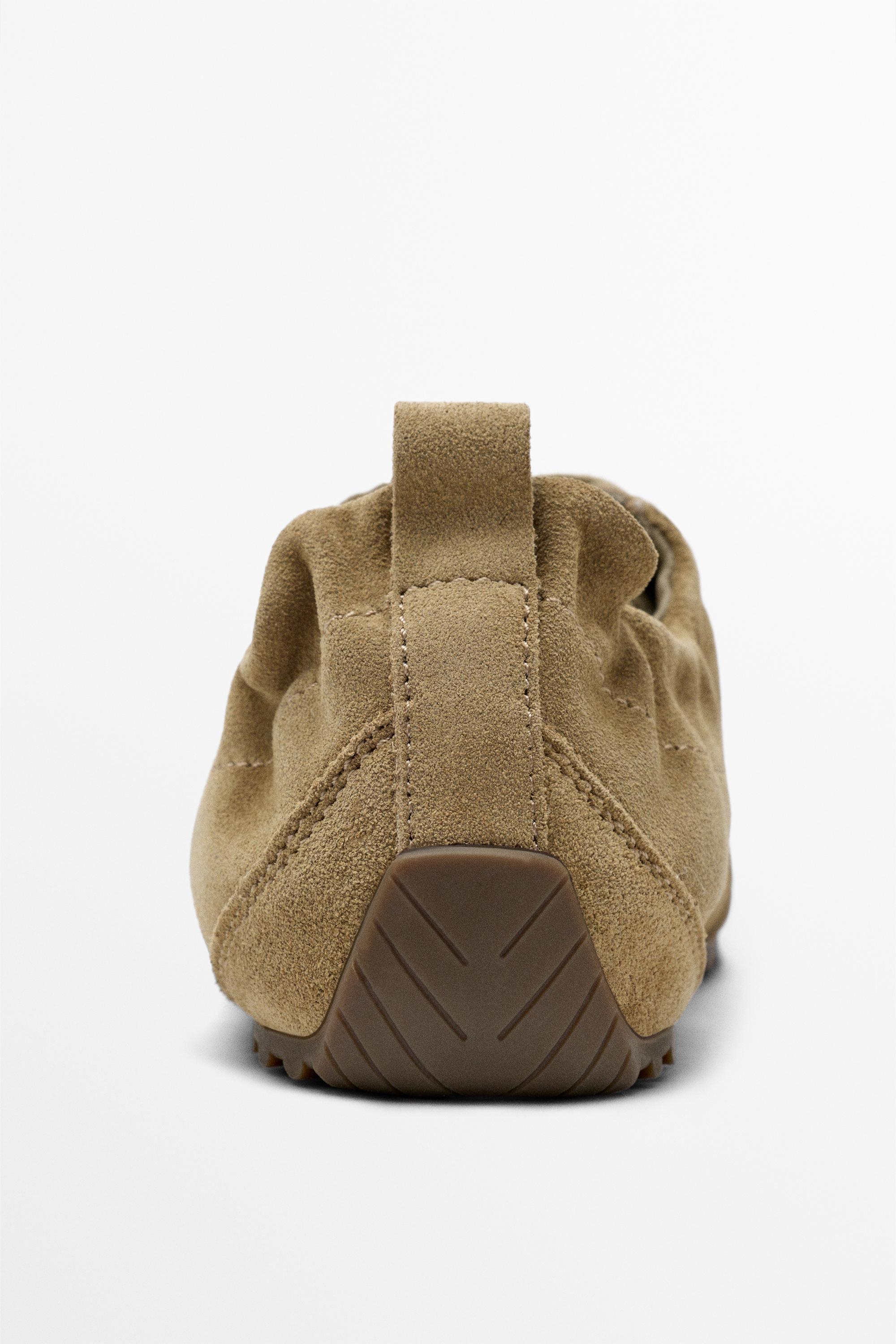 Soft leather trainers — CAMEL