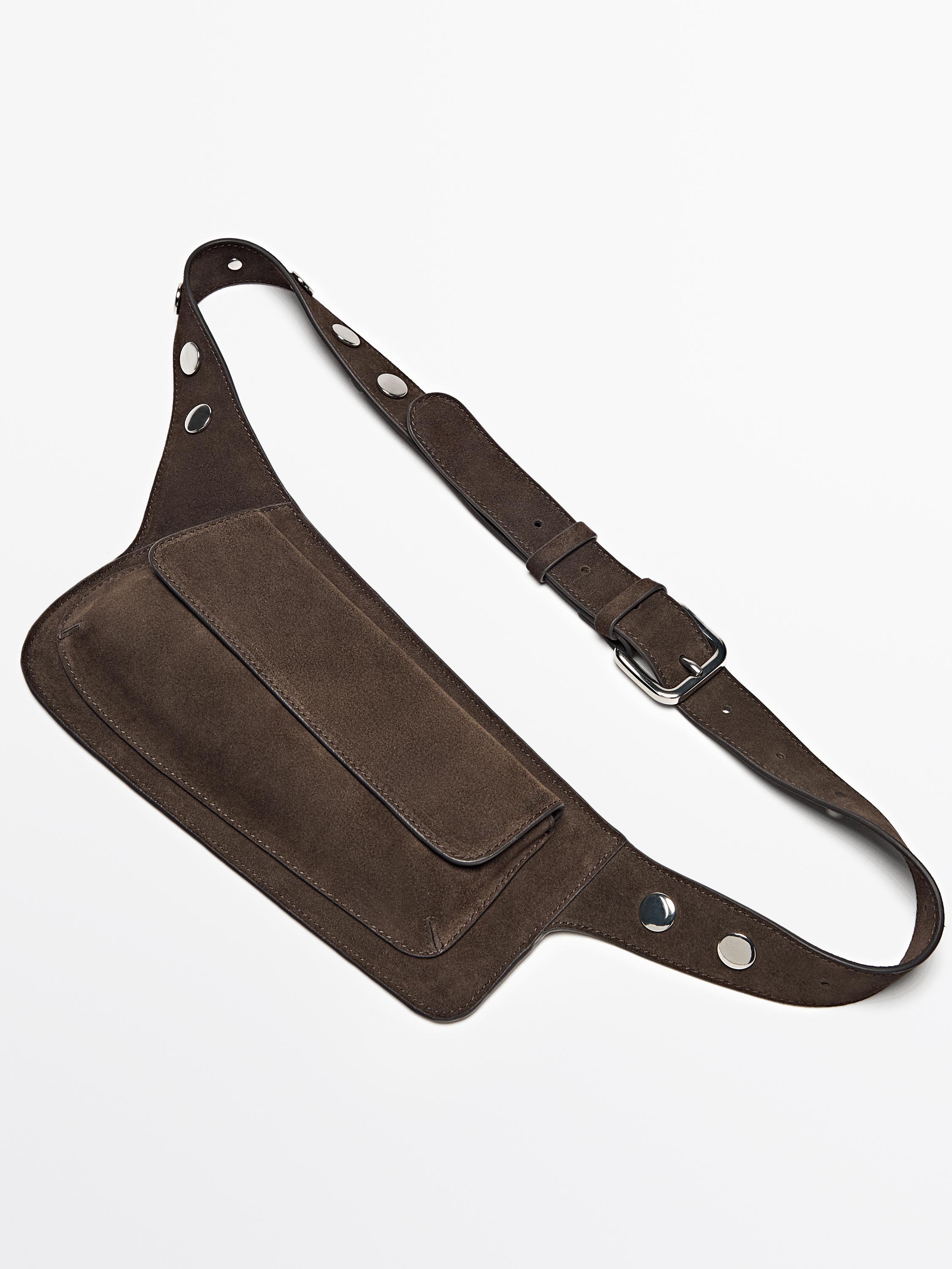 Split suede belt bag