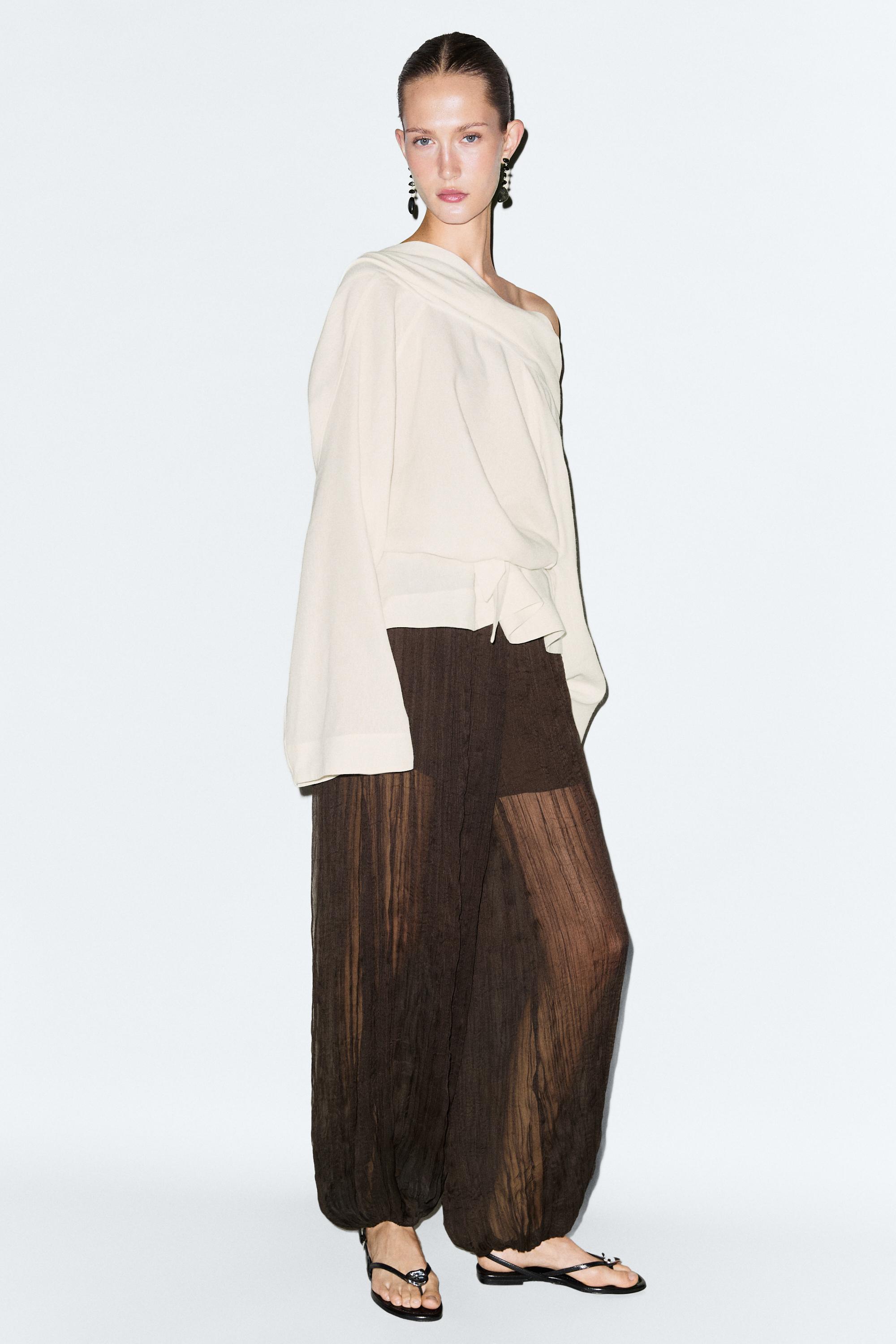 Total look flowing pants — BROWN