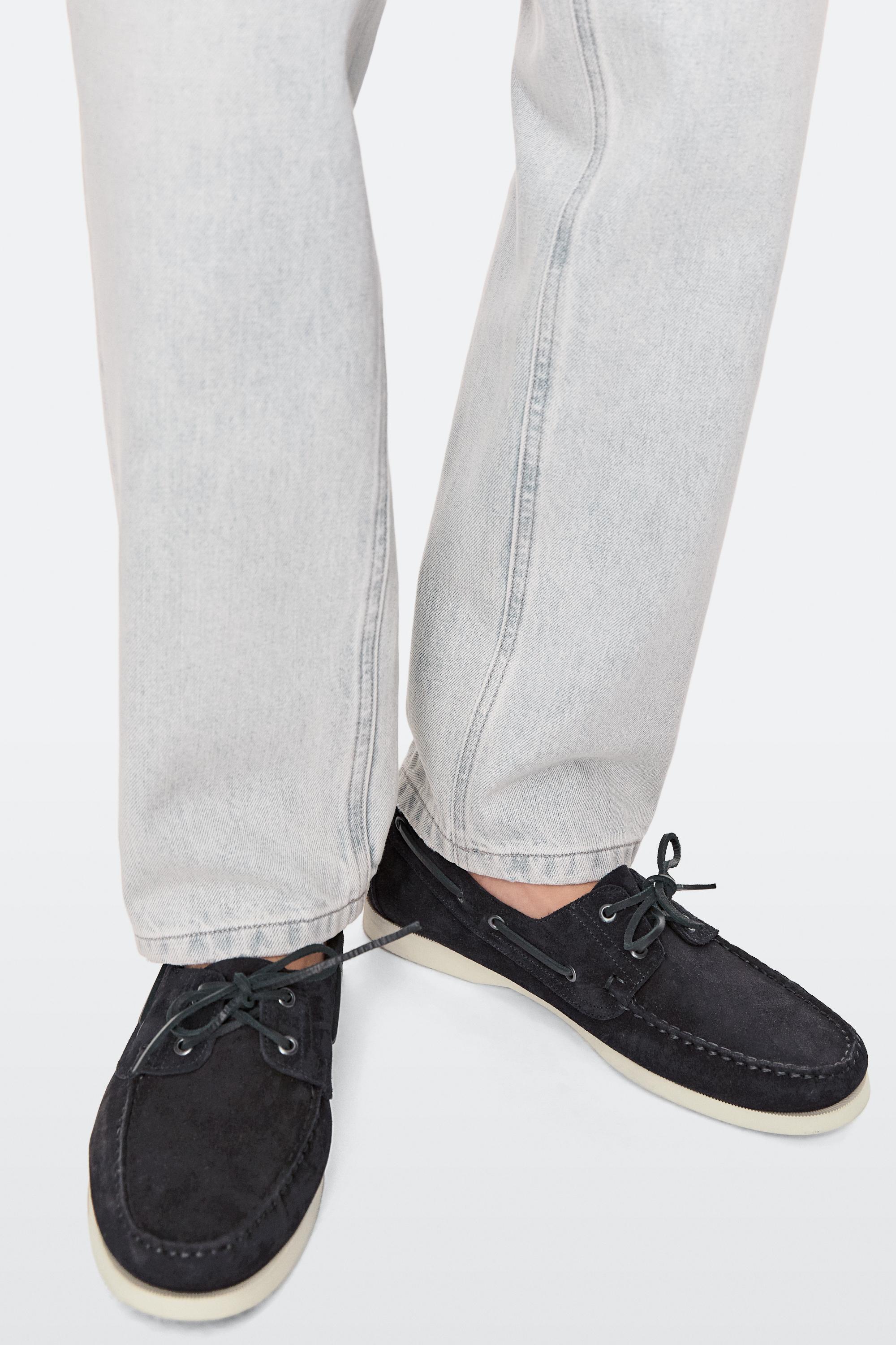 Leather deck shoes — Dark blue