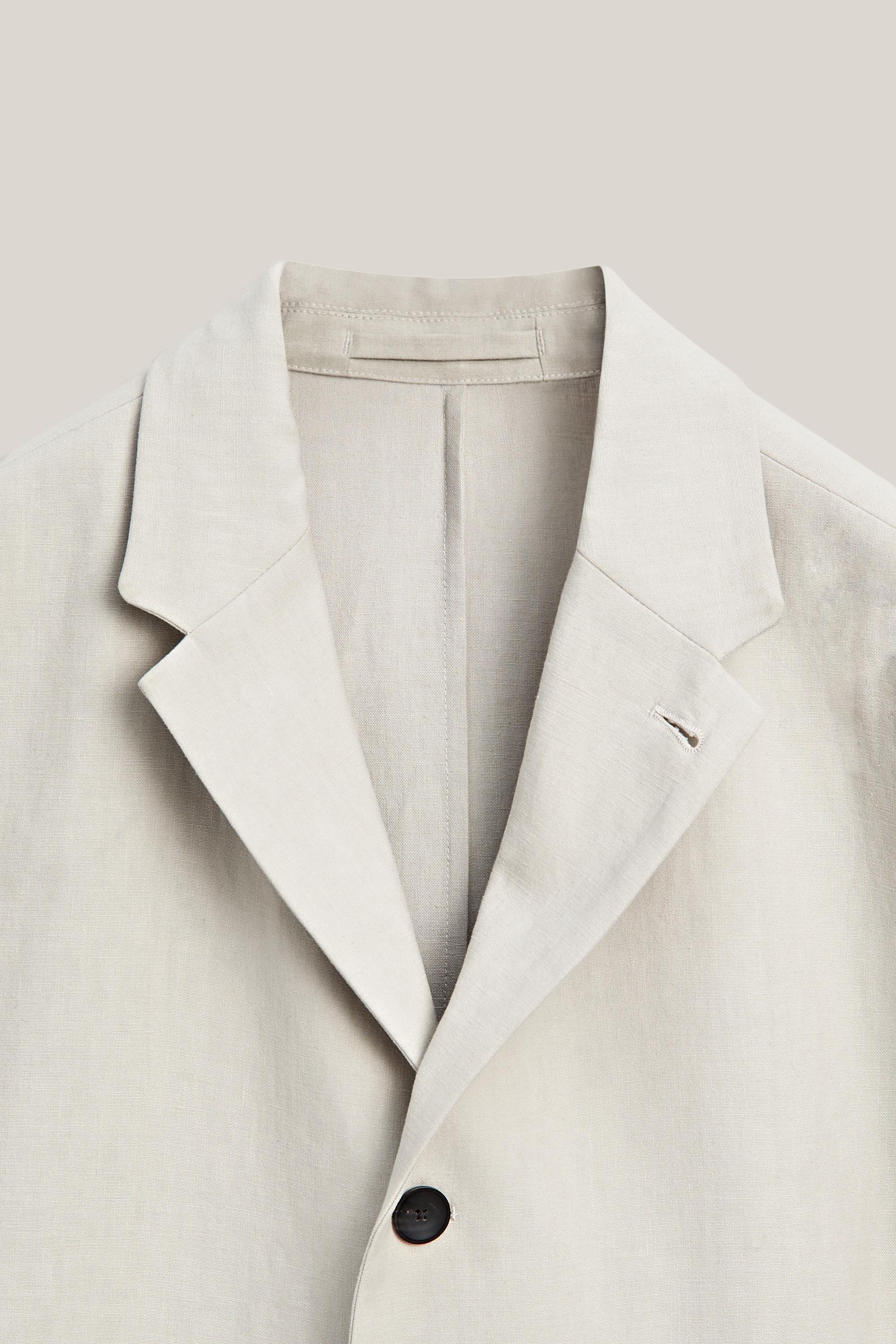 100% linen suit blazer with pocket details - LIMITED EDITION — CREAM