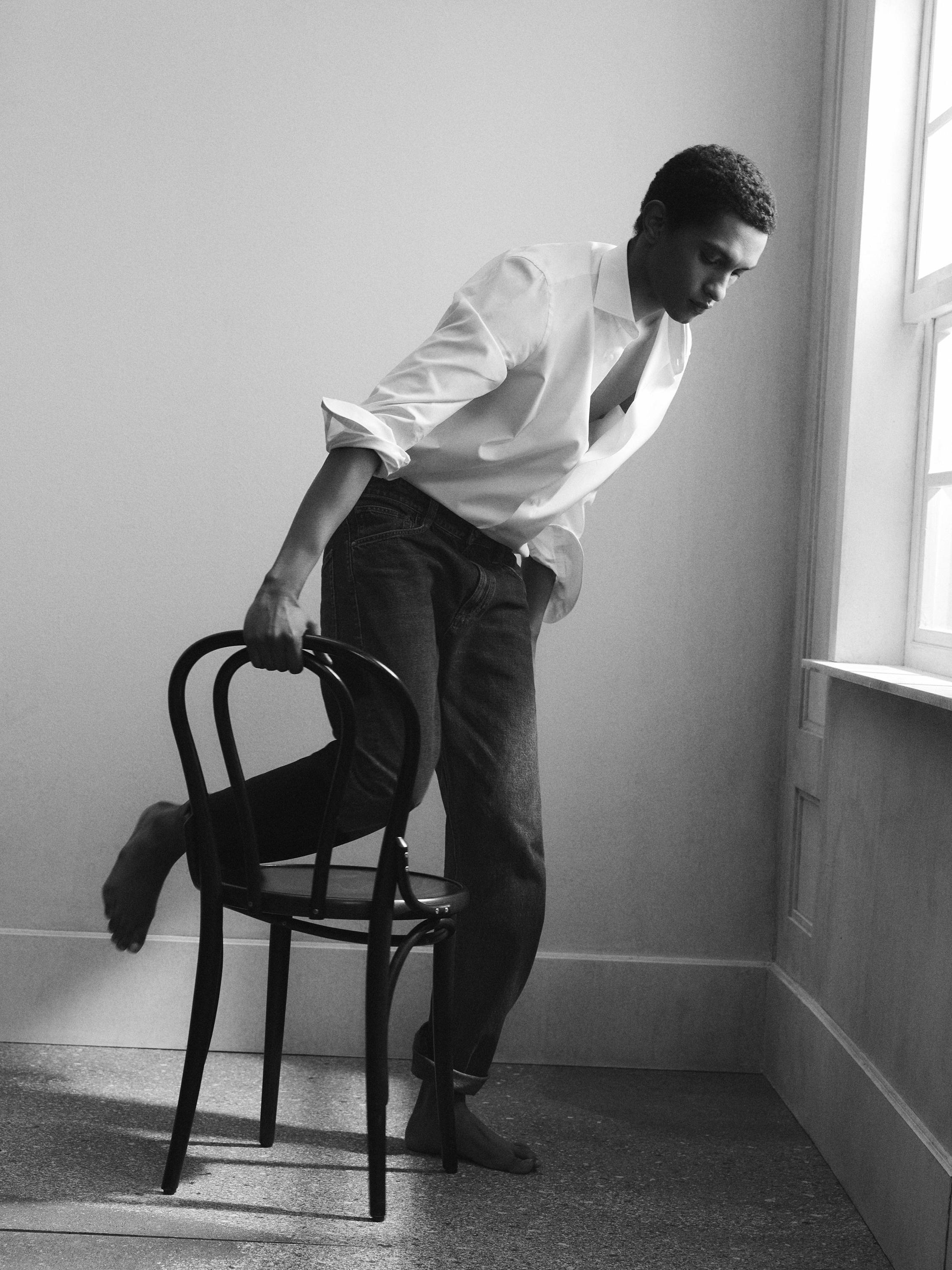 Slim fit 100% cotton shirt — WHITE
