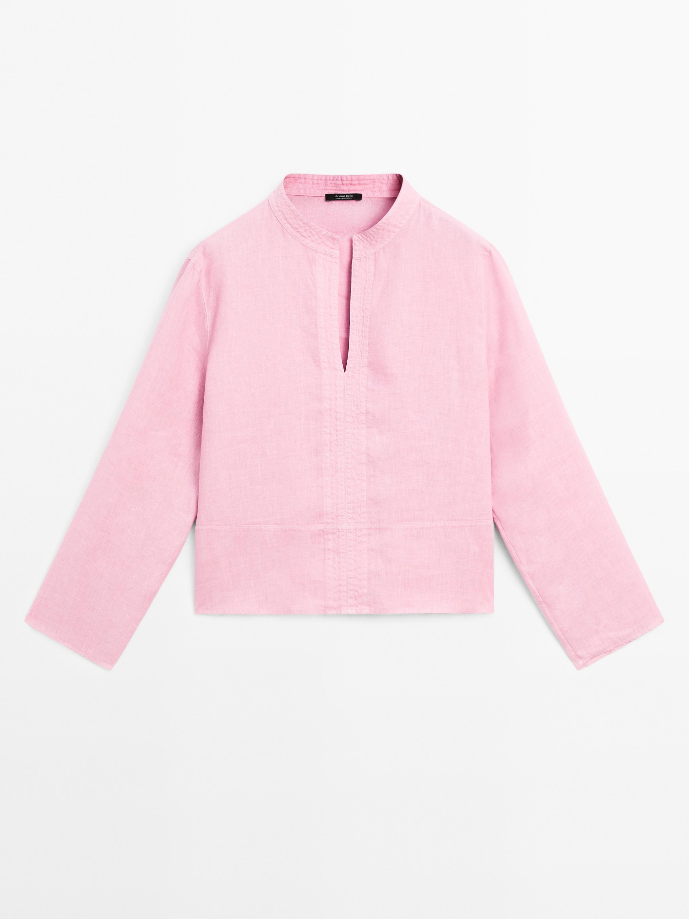 100% linen long sleeve shirt