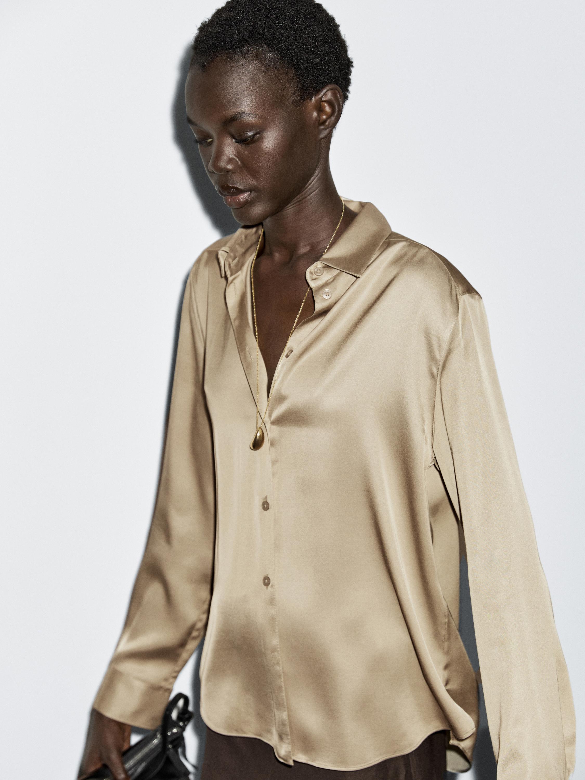 Flowing satin shirt
