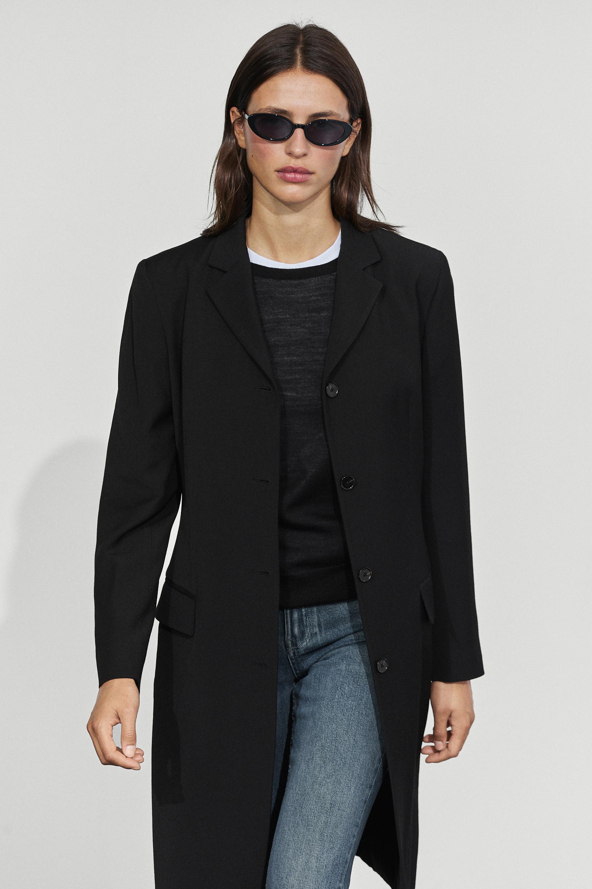 Wool blend coat — BLACK