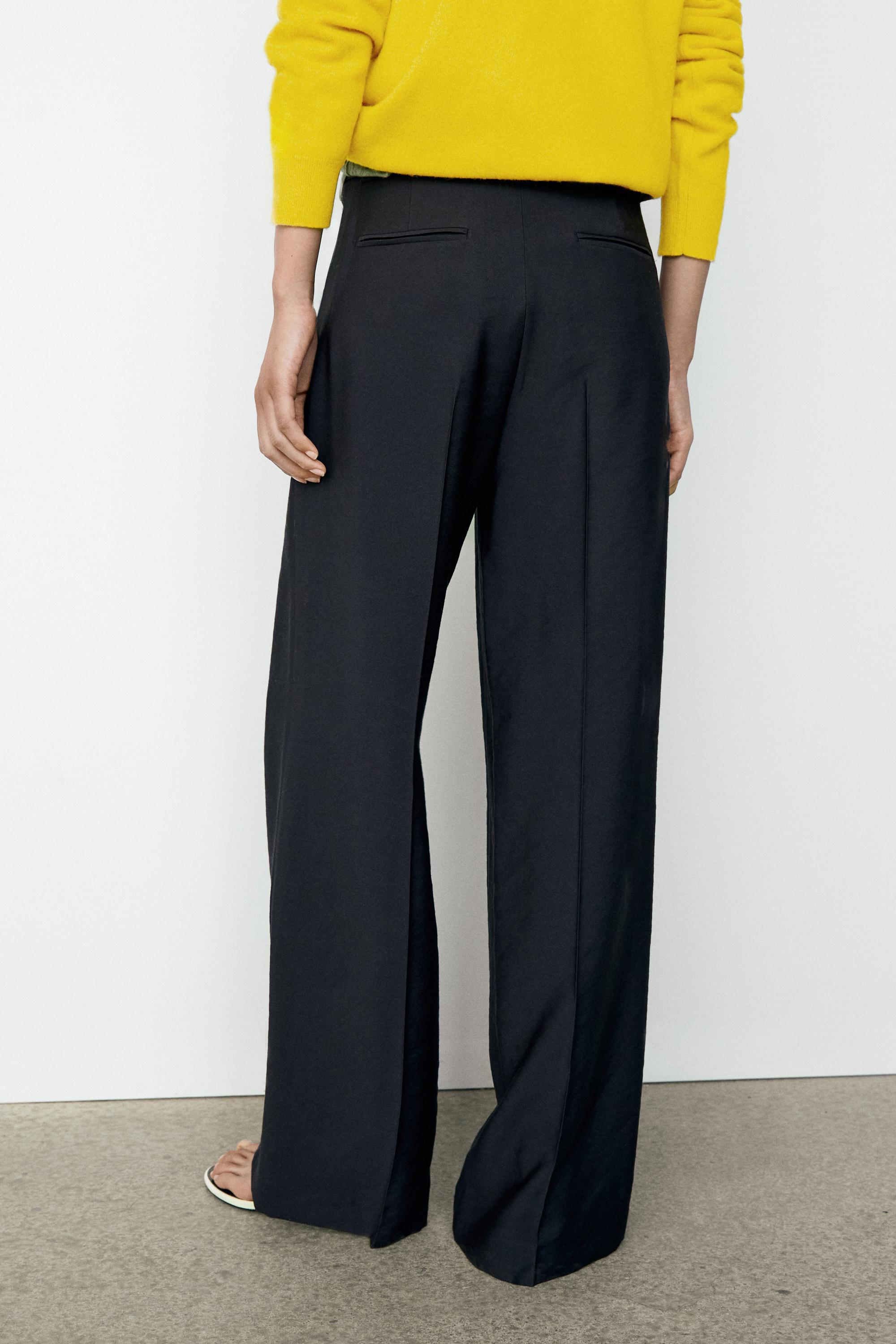 Flowing straight-leg pants — NAVY BLUE