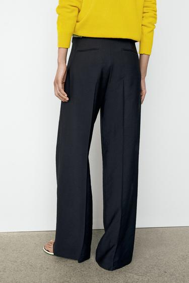 Flowing straight-leg pants — NAVY BLUE 8