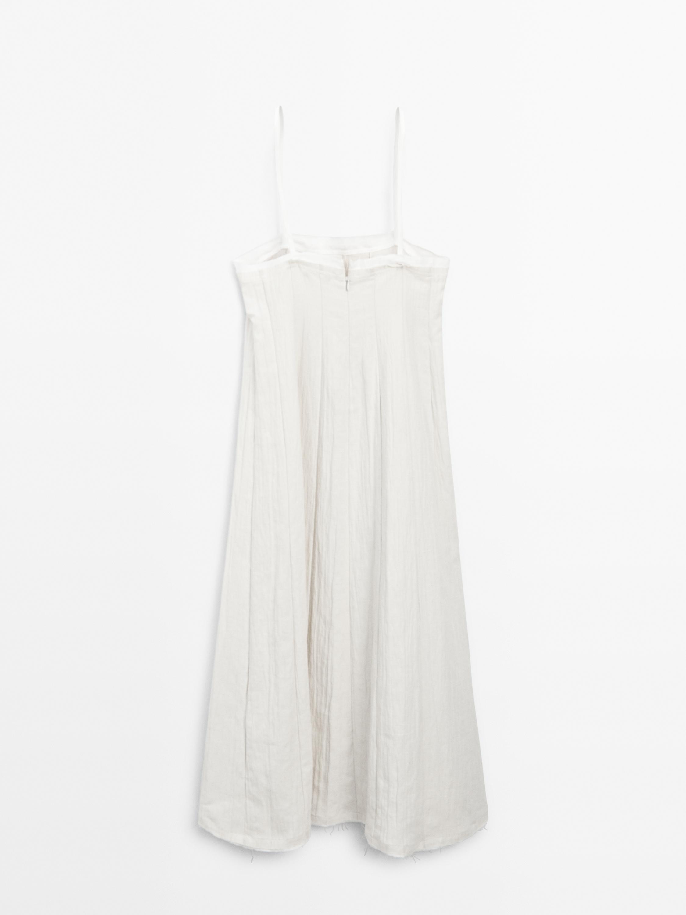 Textured double fabric midi dress